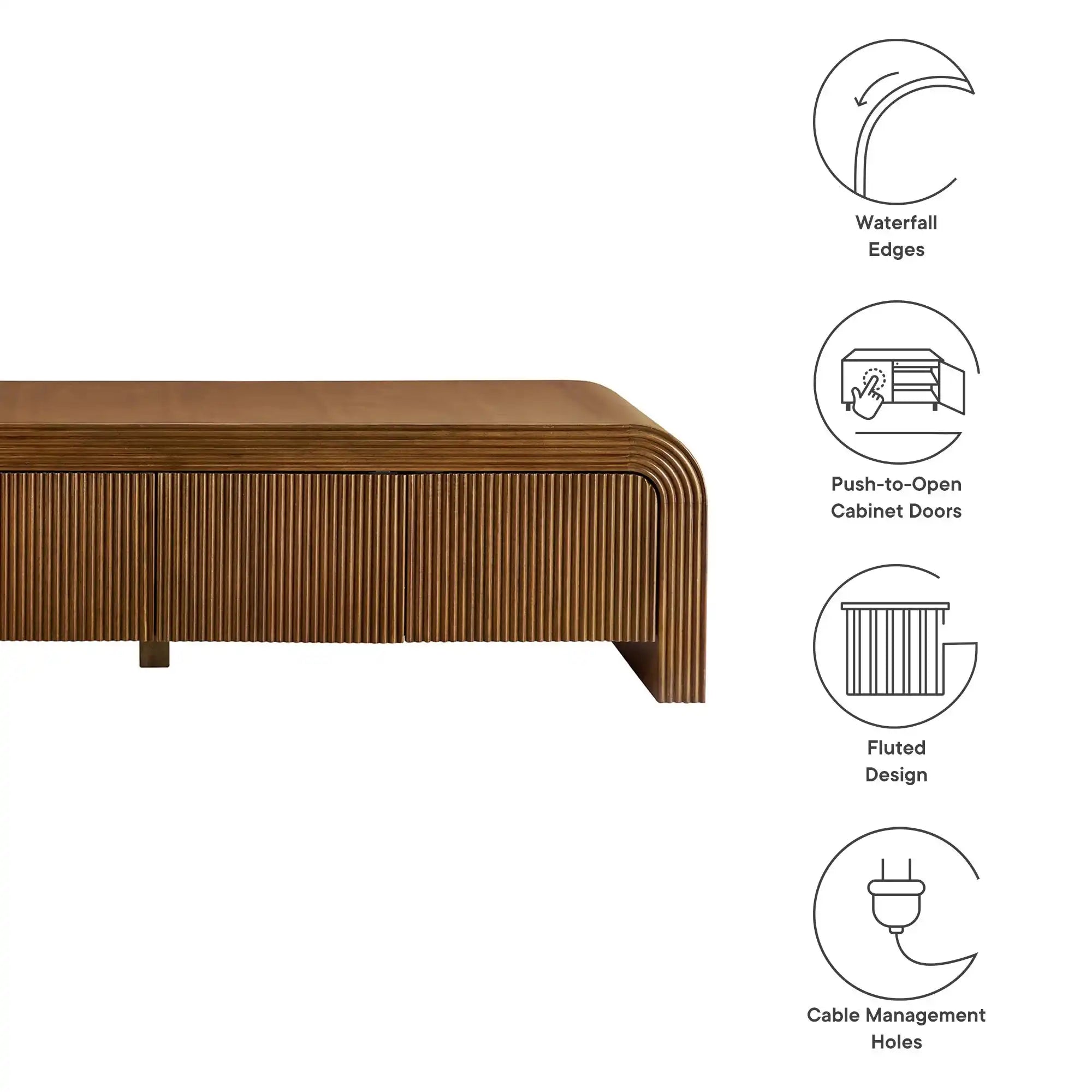 Waterflute 68" Fluted TV Stand - Best Buy Furniture