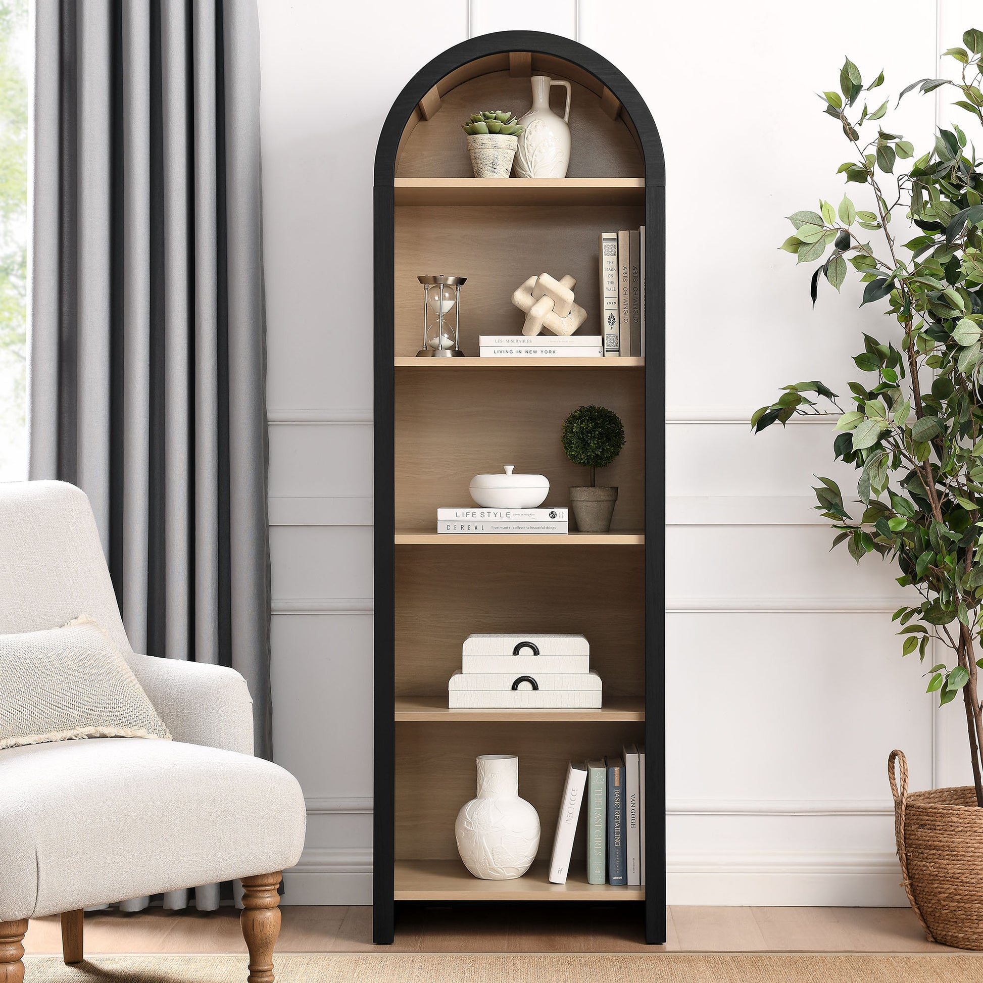 Evie Arched Narrow Bookcase Display Cabinet by Modway - Best Buy Furniture
