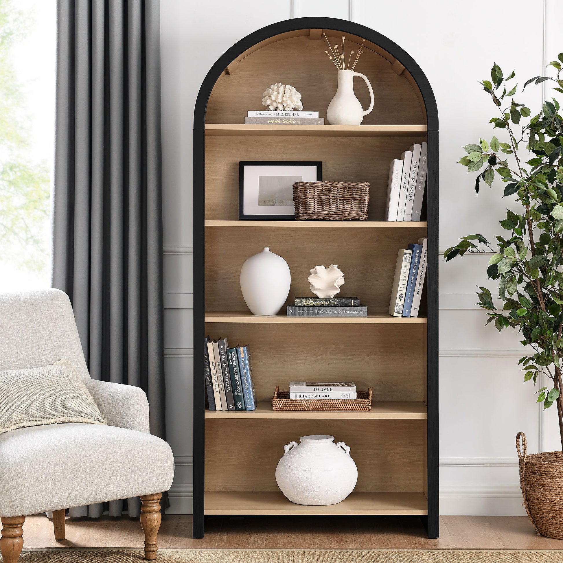 Evie Arched Wide Bookcase Display Cabinet by Modway - Best Buy Furniture