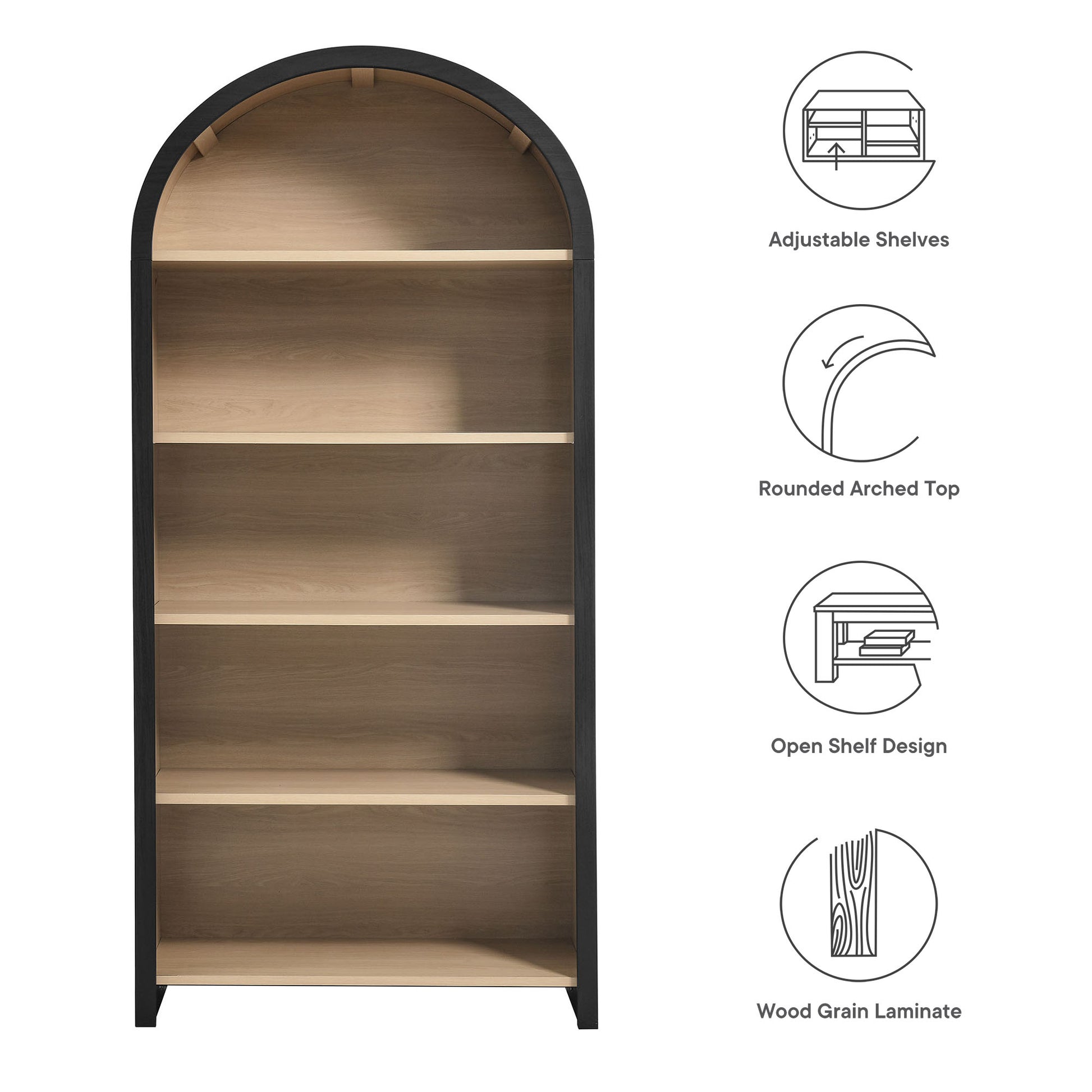 Evie Arched Wide Bookcase Display Cabinet by Modway - Best Buy Furniture