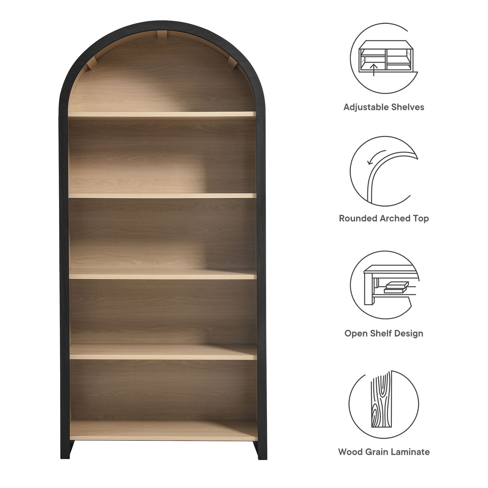 Evie Arched Wide Bookcase Display Cabinet by Modway - Best Buy Furniture