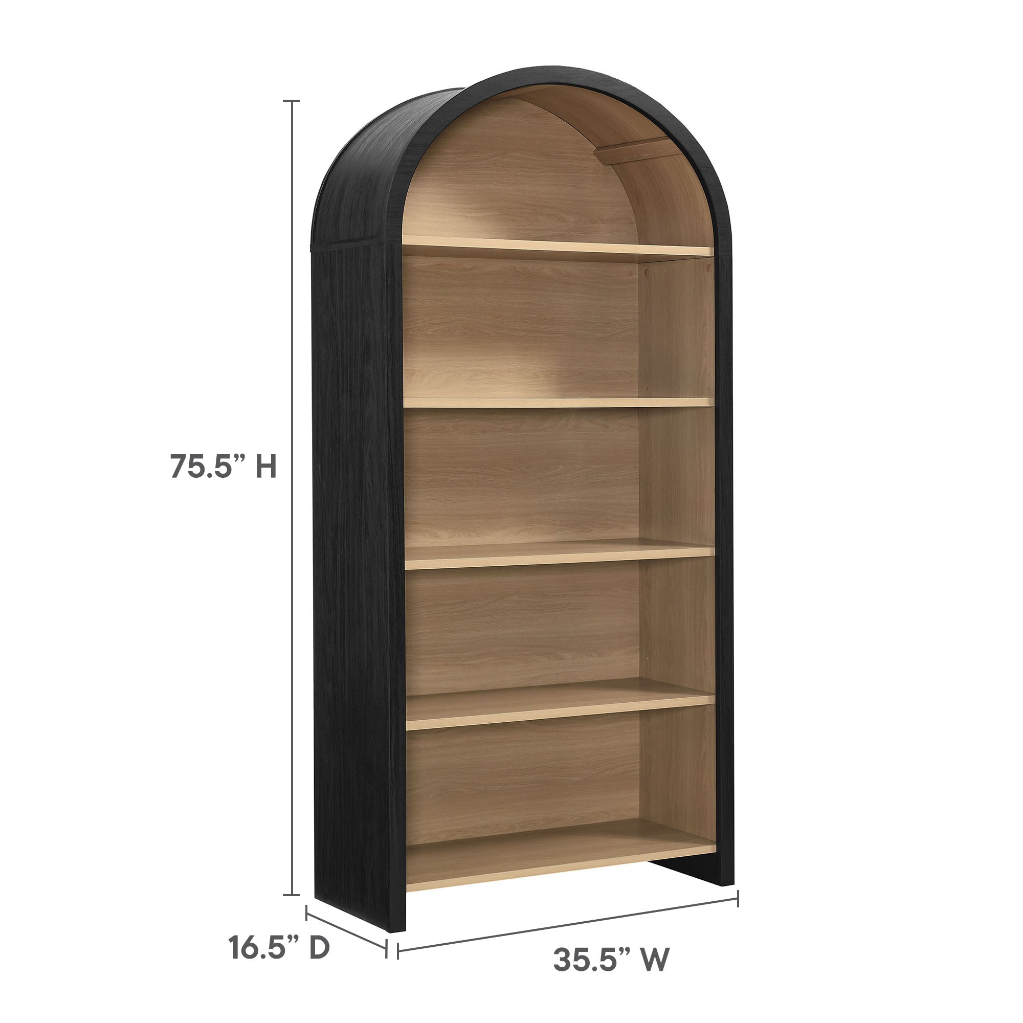 Evie Arched Wide Bookcase Display Cabinet by Modway - Best Buy Furniture