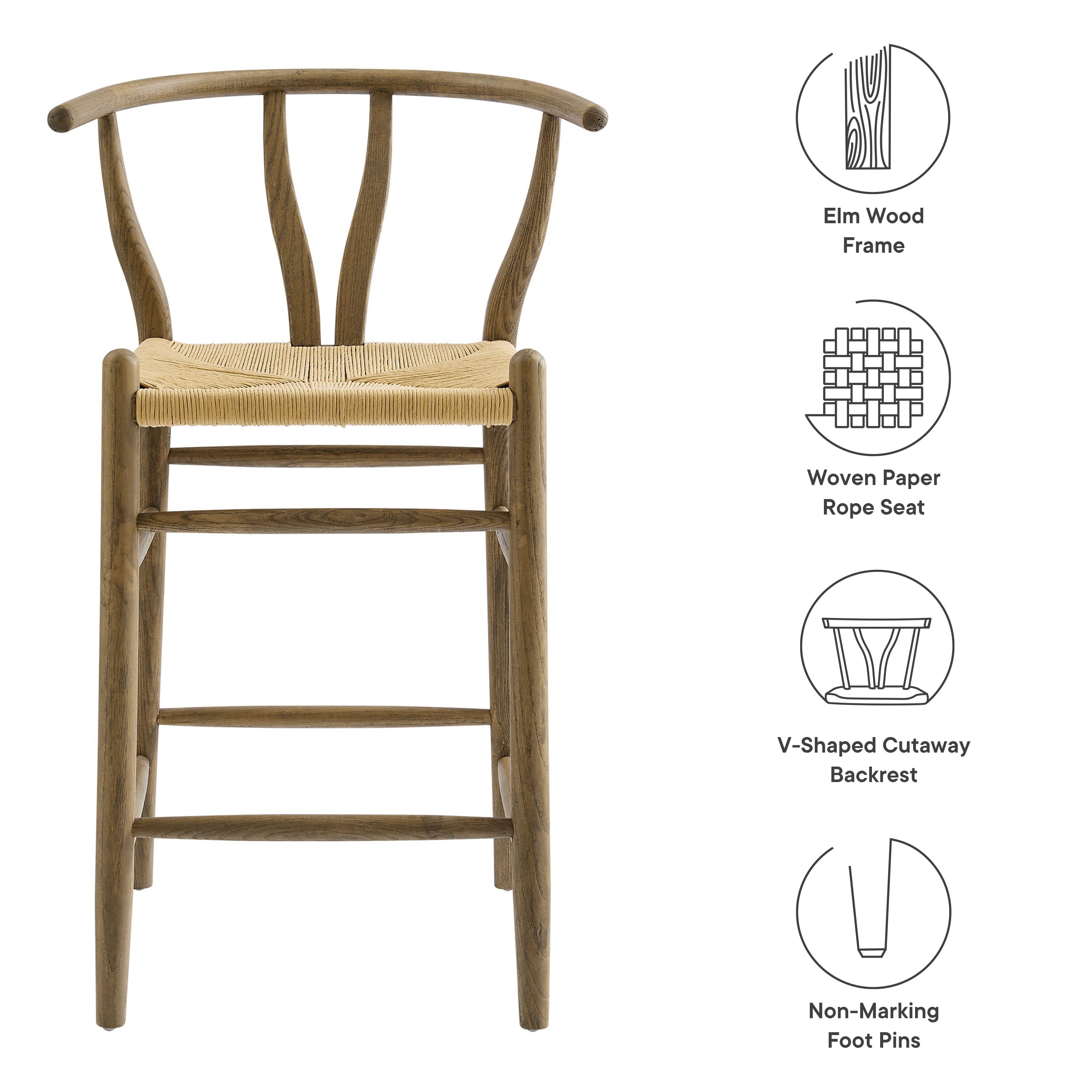 Amish Wood Counter Stool by Modway - Best Buy Furniture