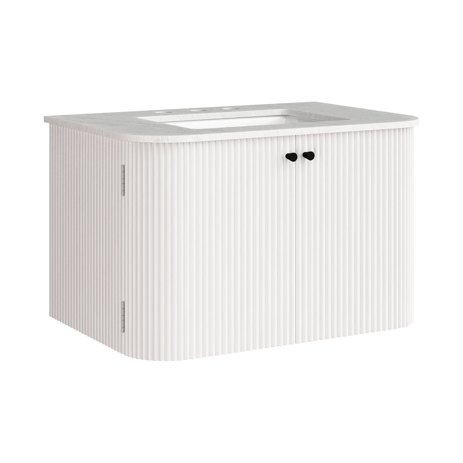 Zia 30" Wall-Mount Bathroom Vanity with Marble Sink by Modway - Best Buy Furniture