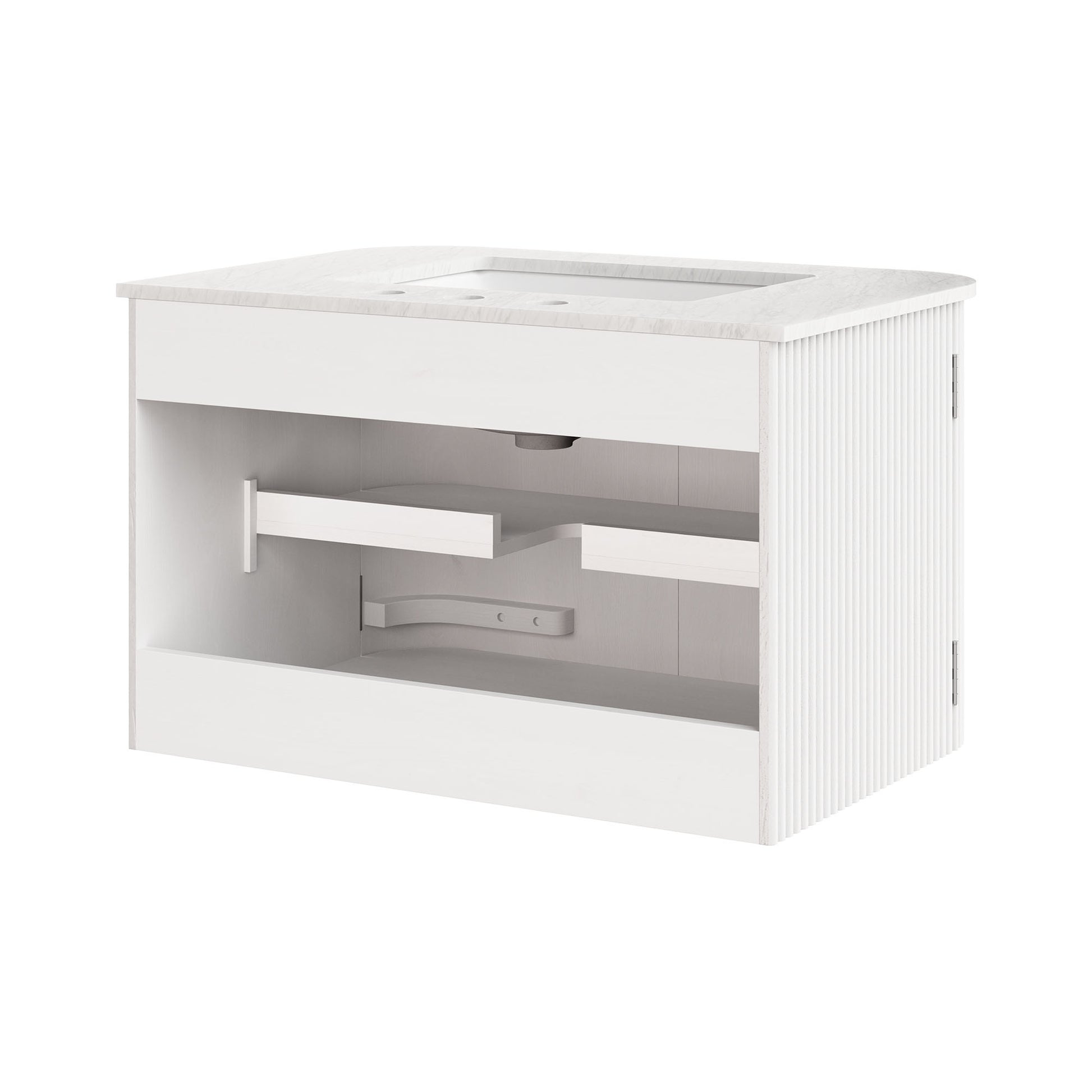 Zia 30" Wall-Mount Bathroom Vanity with Marble Sink by Modway - Best Buy Furniture