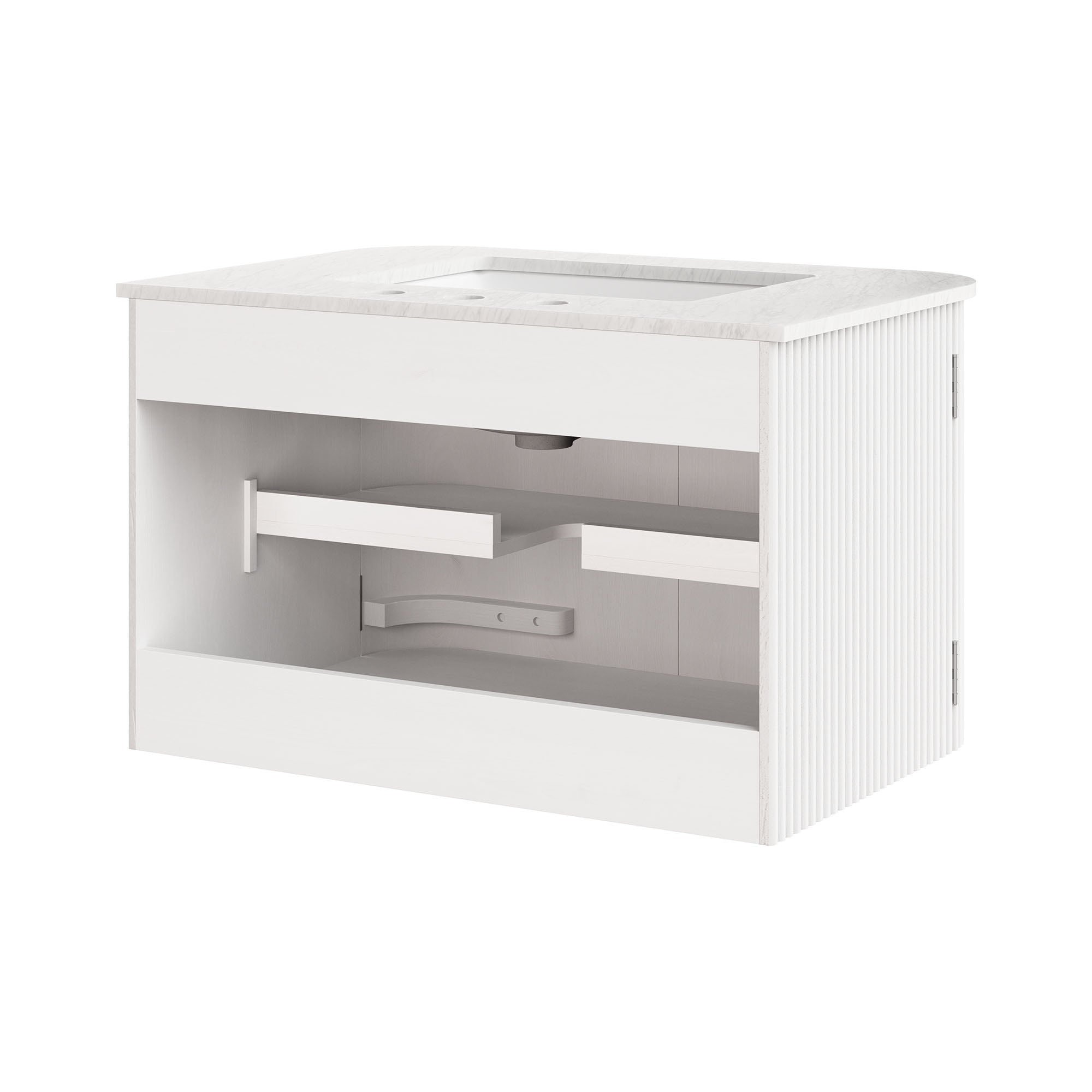 Zia 30" Wall-Mount Bathroom Vanity with Marble Sink by Modway - Best Buy Furniture