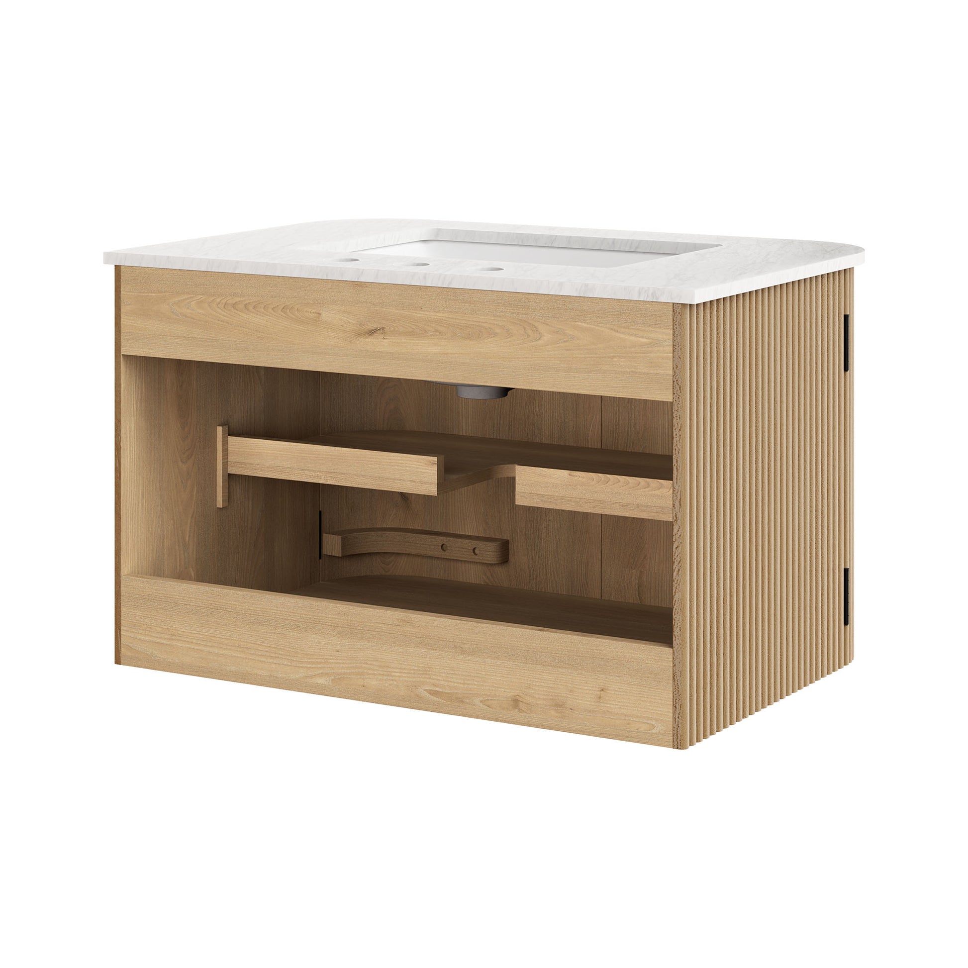 Zia 30" Wall-Mount Bathroom Vanity with Marble Sink by Modway - Best Buy Furniture