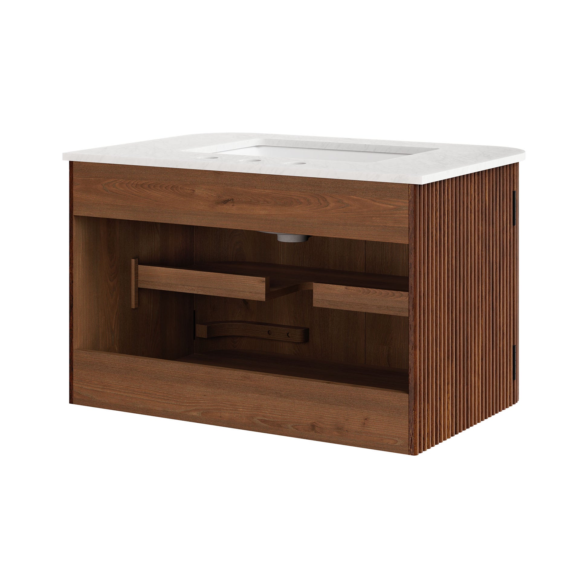 Zia 30" Wall-Mount Bathroom Vanity with Marble Sink by Modway - Best Buy Furniture