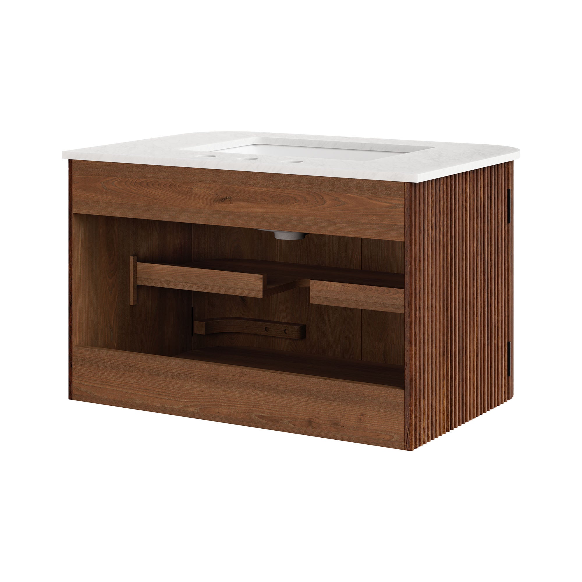 Zia 30" Wall-Mount Bathroom Vanity with Marble Sink by Modway - Best Buy Furniture