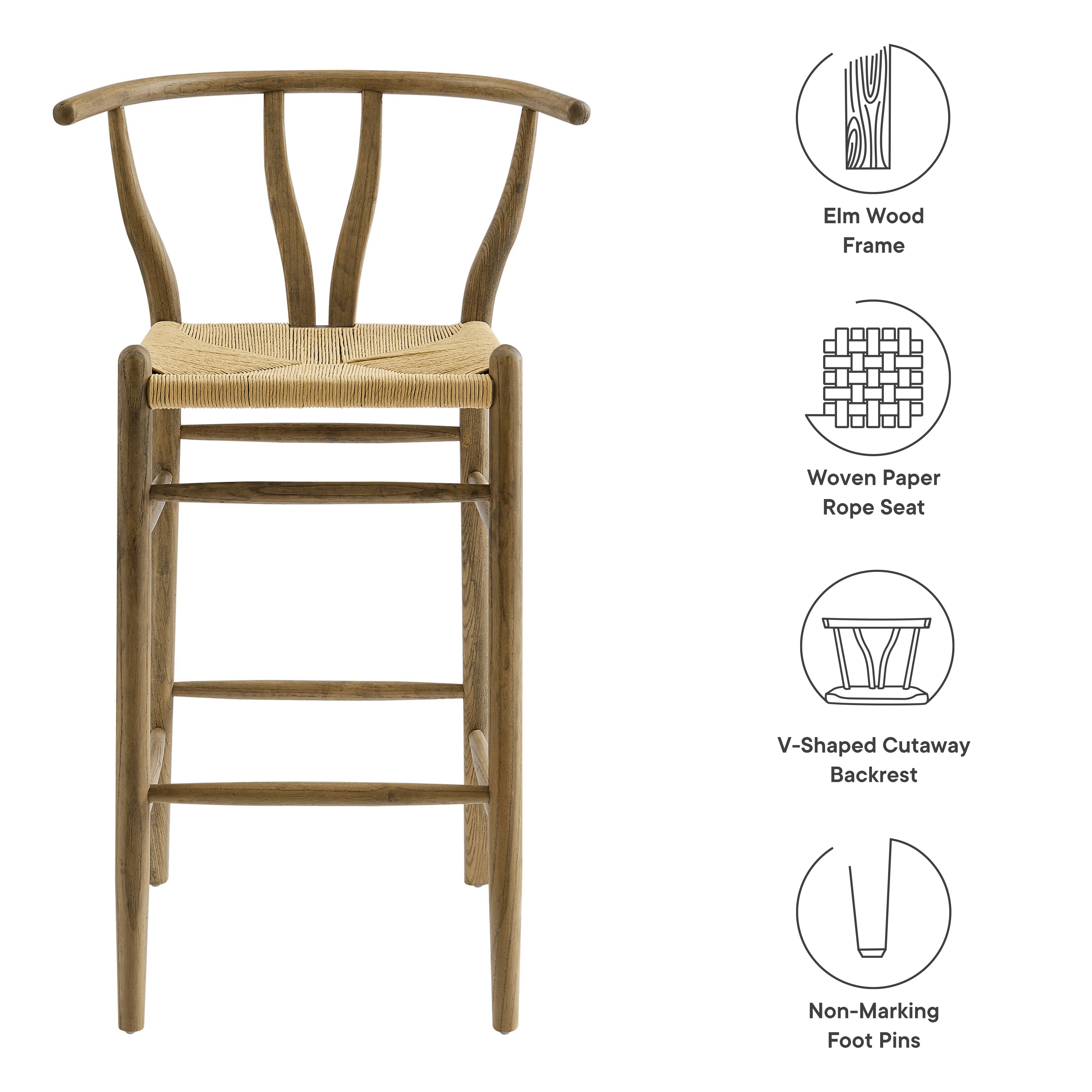 Amish Wood Bar Stool by Modway - Best Buy Furniture