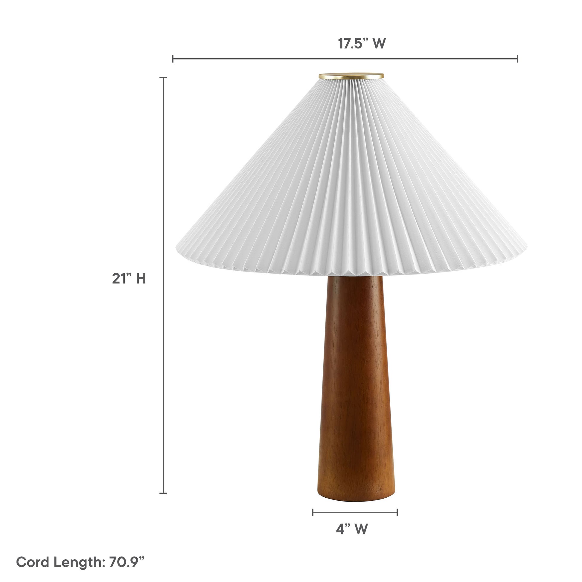 Jessica Wooden Base Table Lamp With Pleated Fabric Shade by Modway - Best Buy Furniture