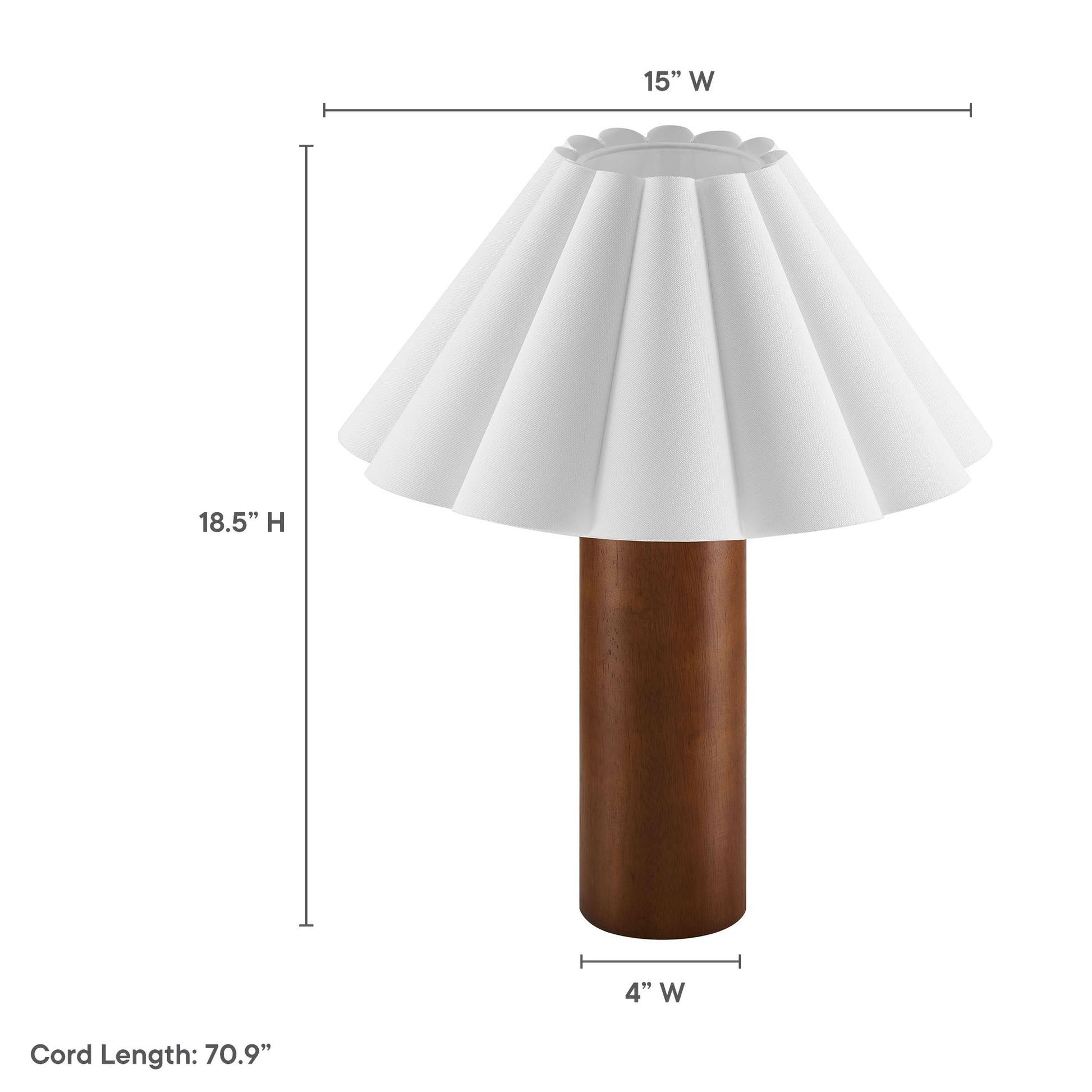 Flora Wood Table Lamp With Pleated Petal Shade by Modway - Best Buy Furniture