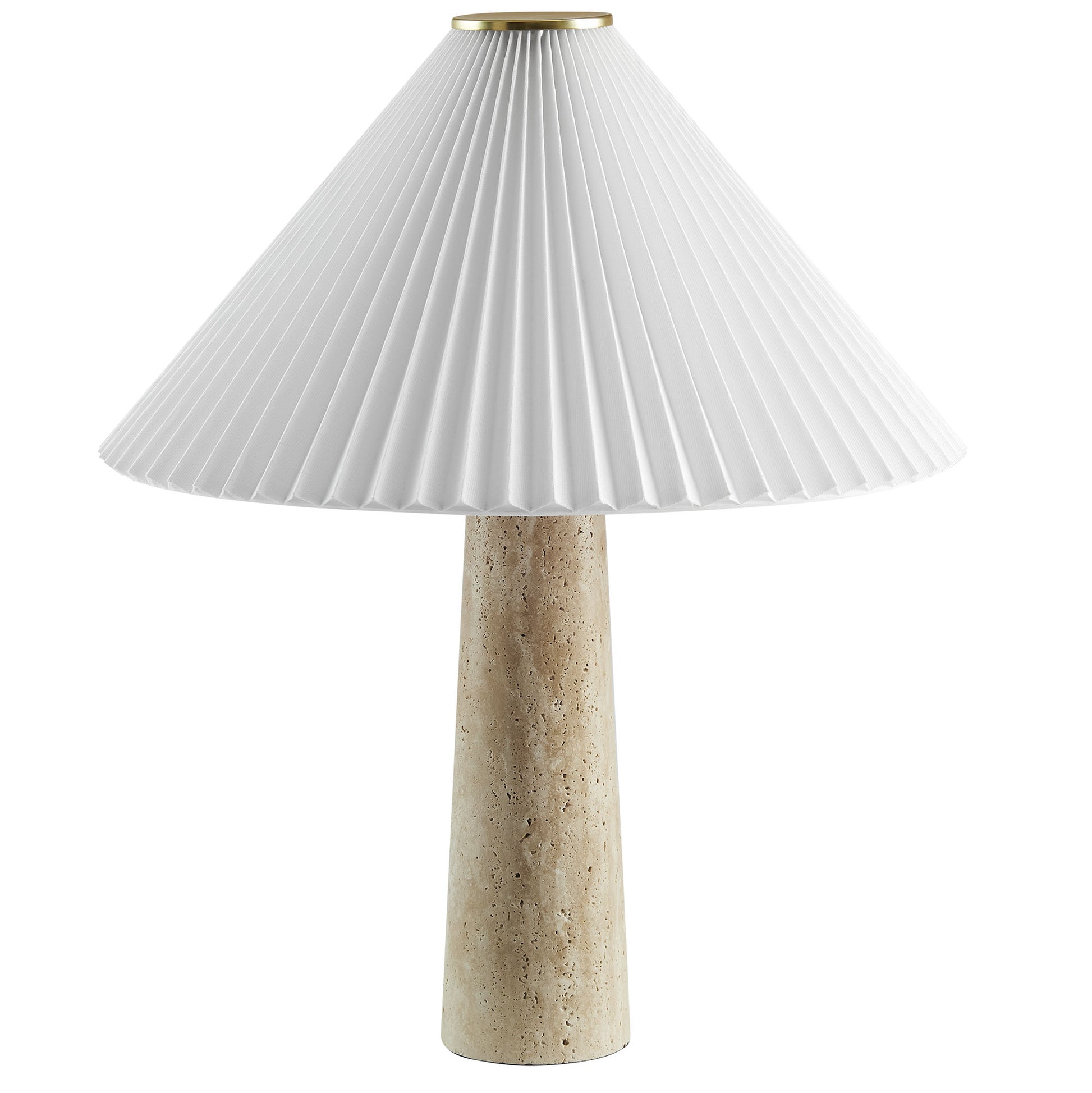 Cove Travertine Table Lamp With Pleated Shade by Modway - Best Buy Furniture