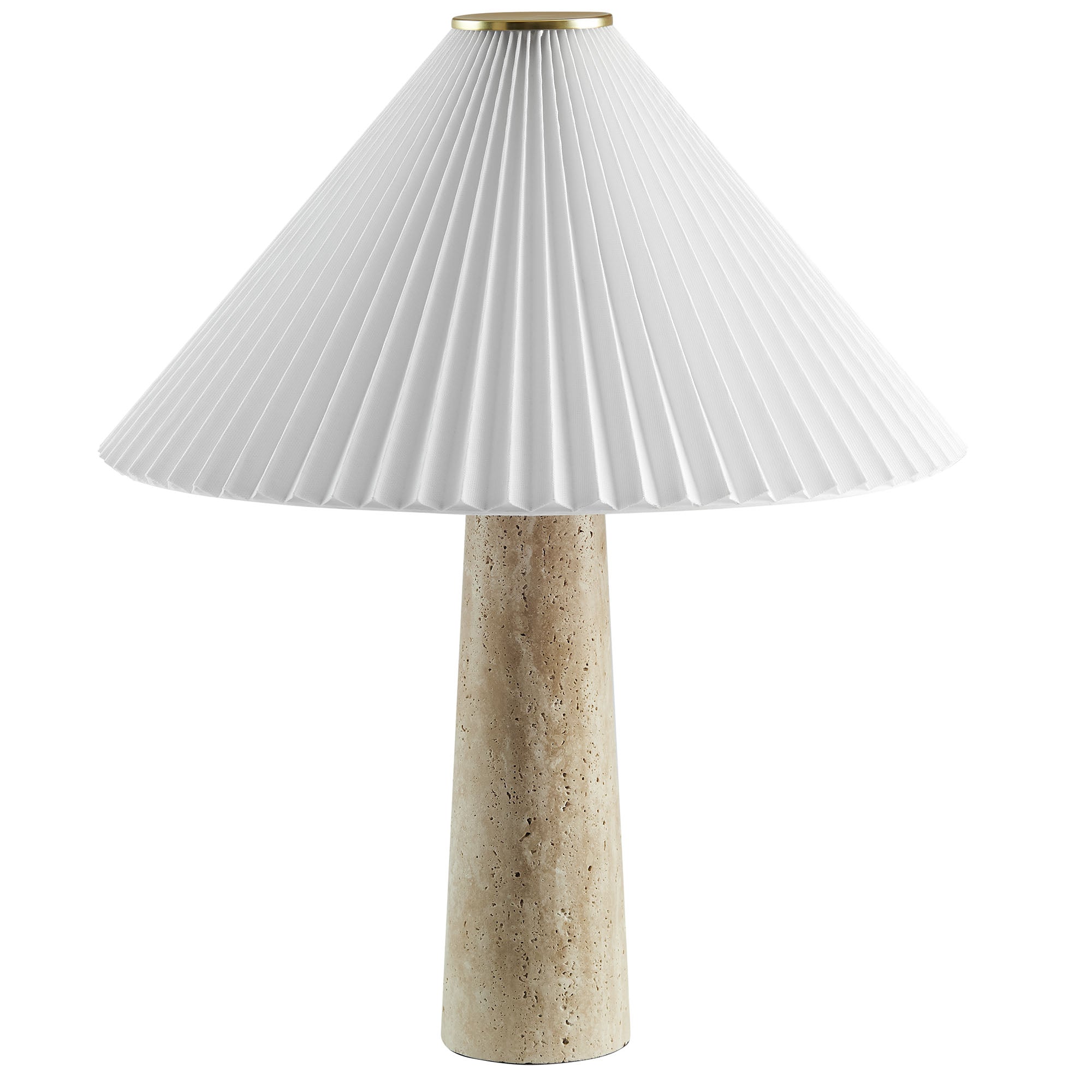 Cove Travertine Table Lamp With Pleated Shade by Modway - Best Buy Furniture