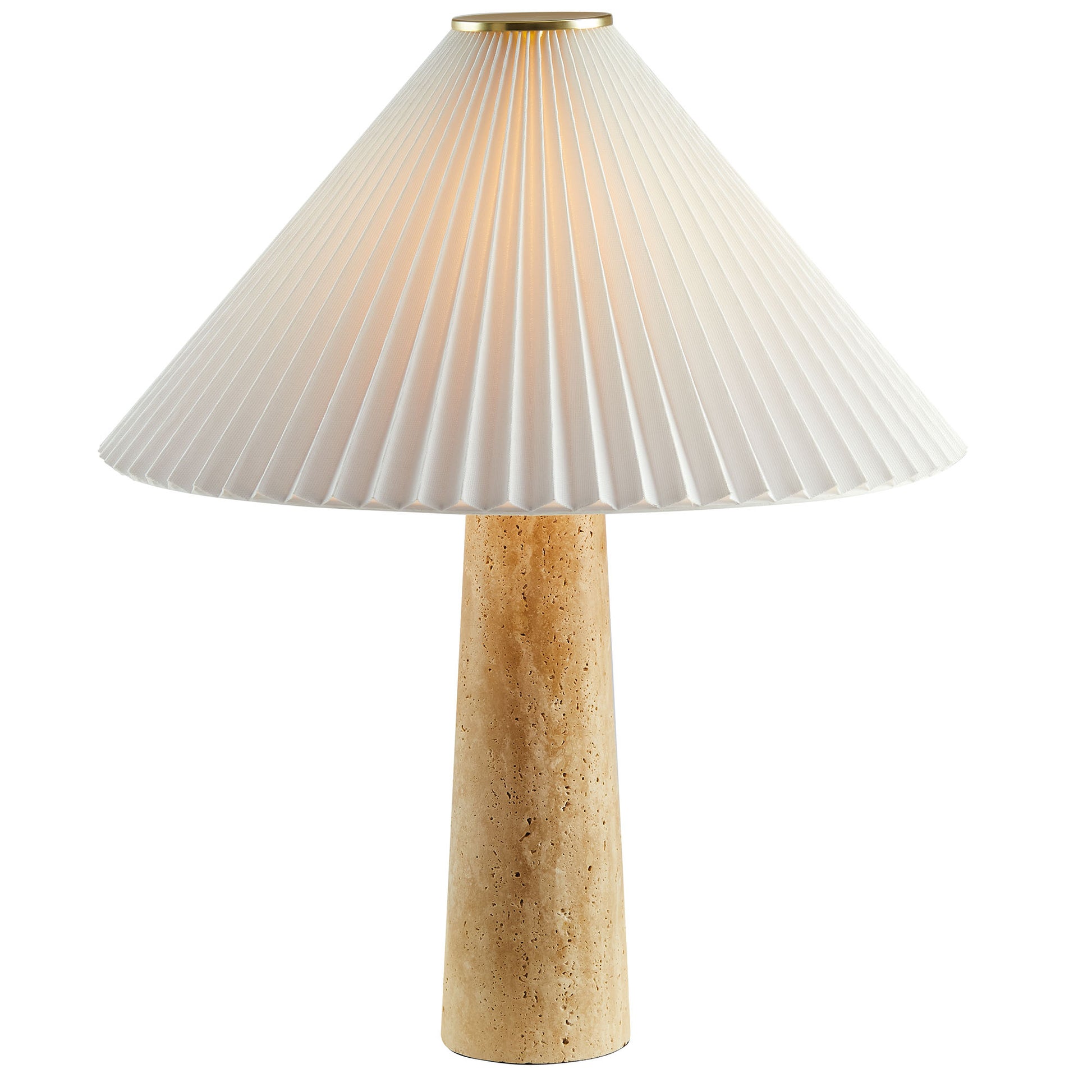 Cove Travertine Table Lamp With Pleated Shade by Modway - Best Buy Furniture