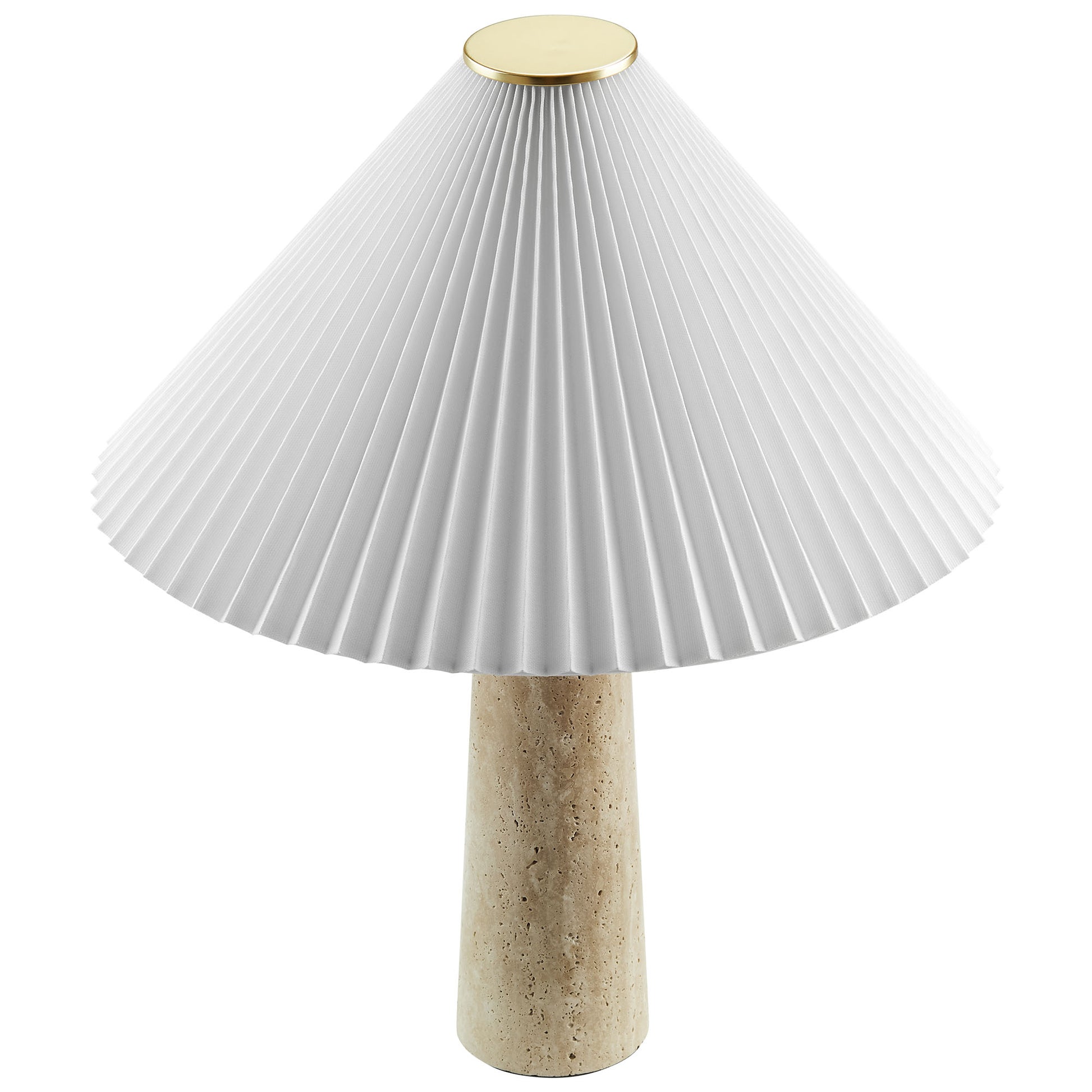 Cove Travertine Table Lamp With Pleated Shade by Modway - Best Buy Furniture