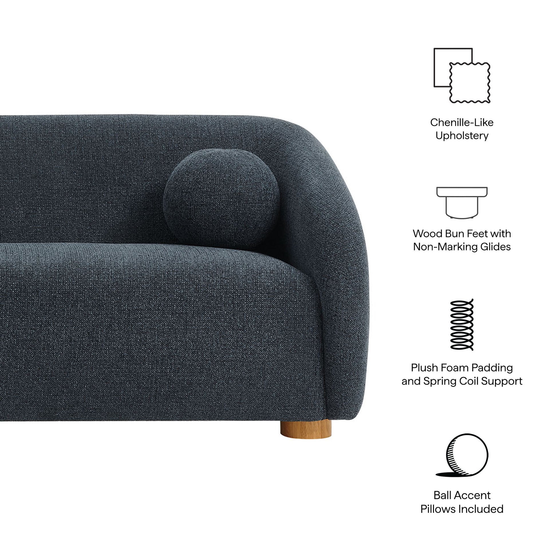 Holland 85" Chenille Fabric Sofa by Modway - Best Buy Furniture