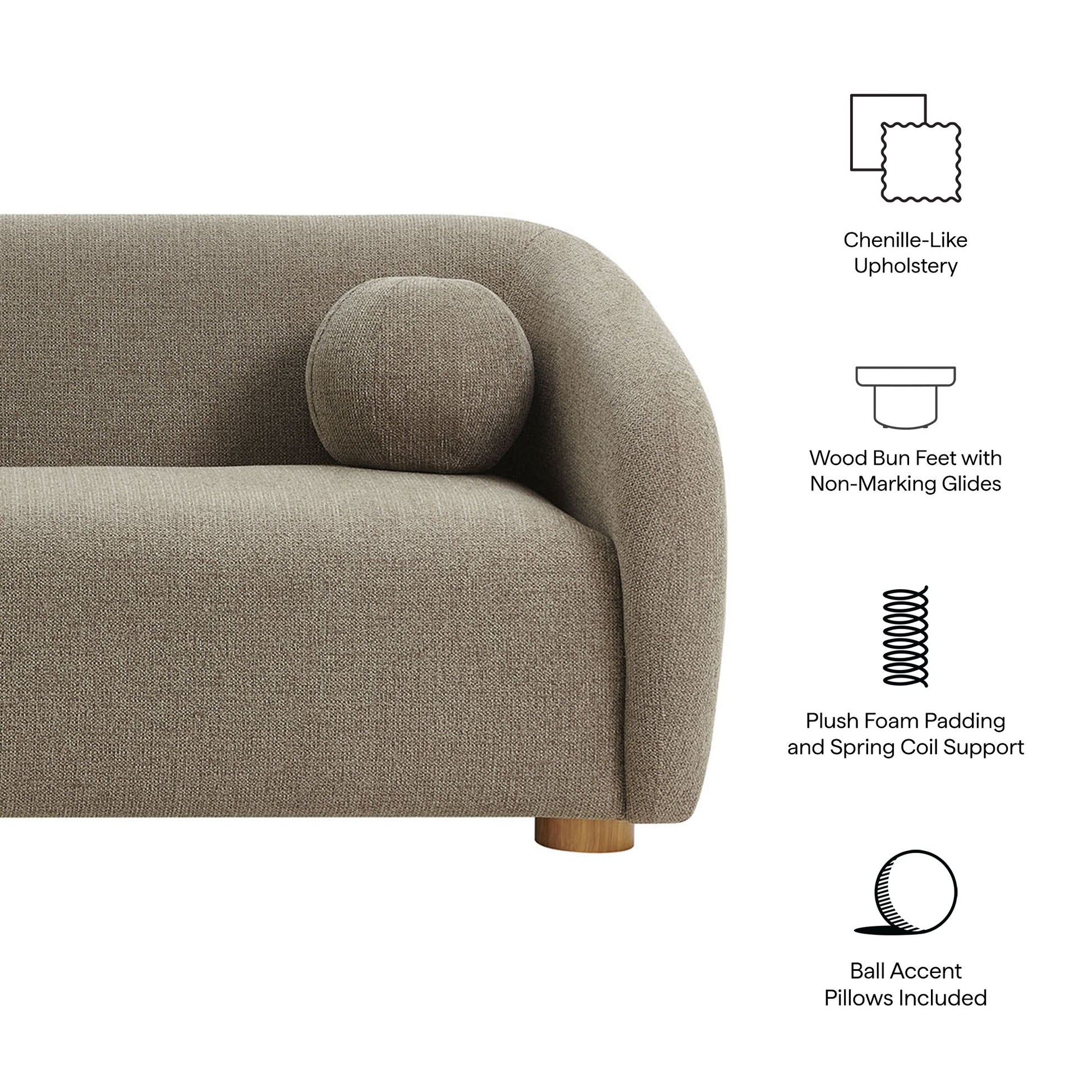 Holland 85" Chenille Fabric Sofa by Modway - Best Buy Furniture