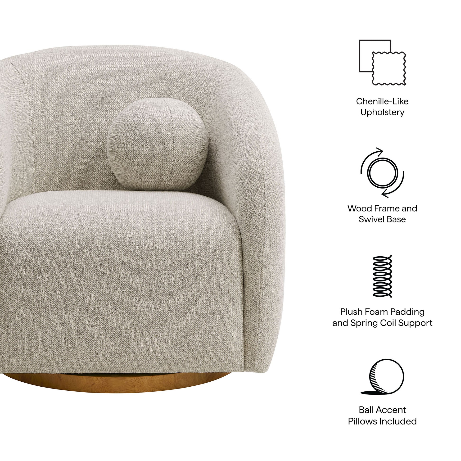 Holland Swivel Chenille Fabric Armchair by Modway - Best Buy Furniture