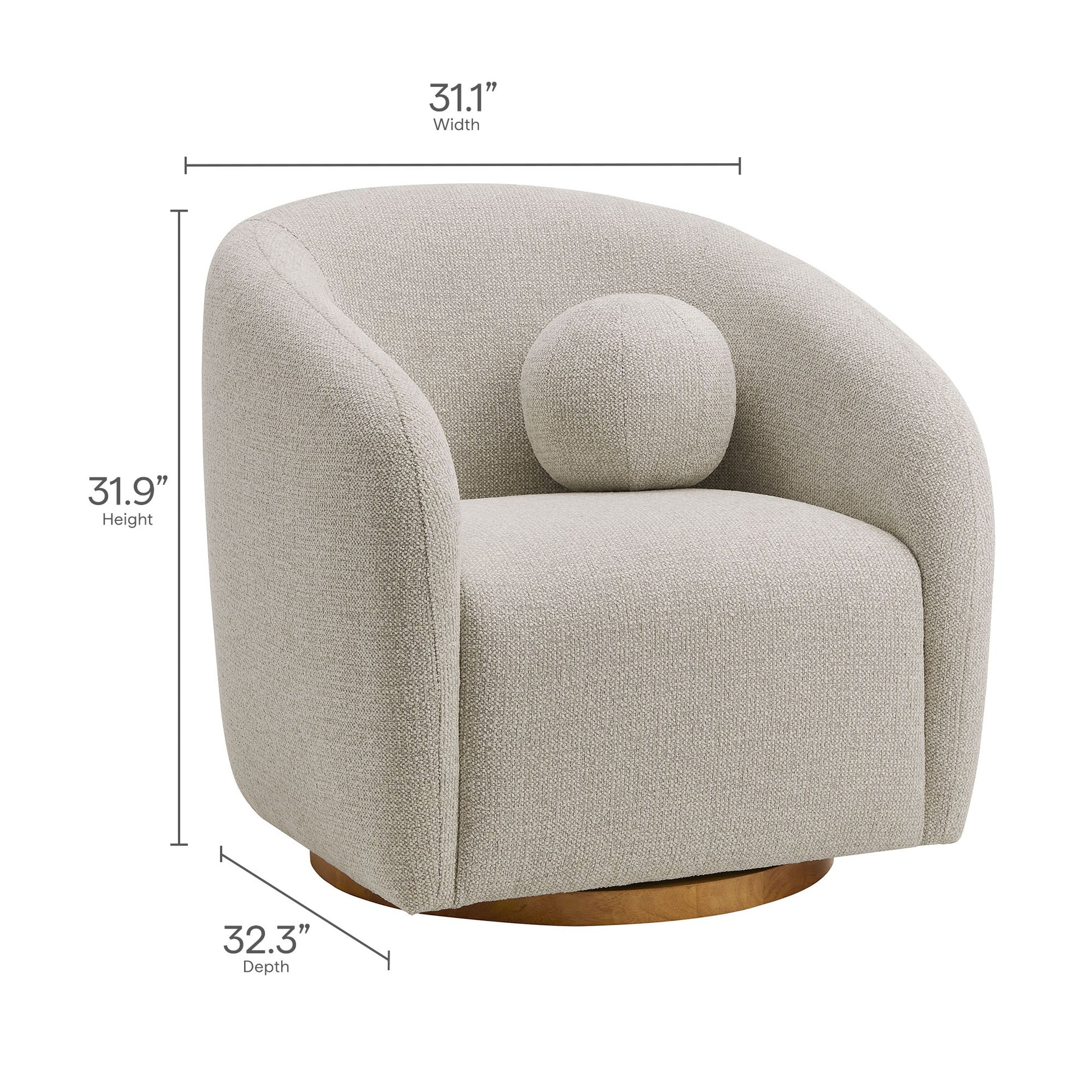 Holland Swivel Chenille Fabric Armchair by Modway - Best Buy Furniture