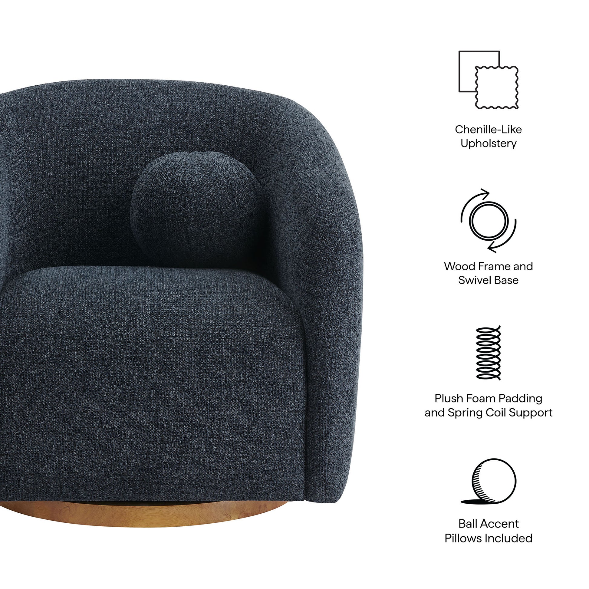 Holland Swivel Chenille Fabric Armchair by Modway - Best Buy Furniture