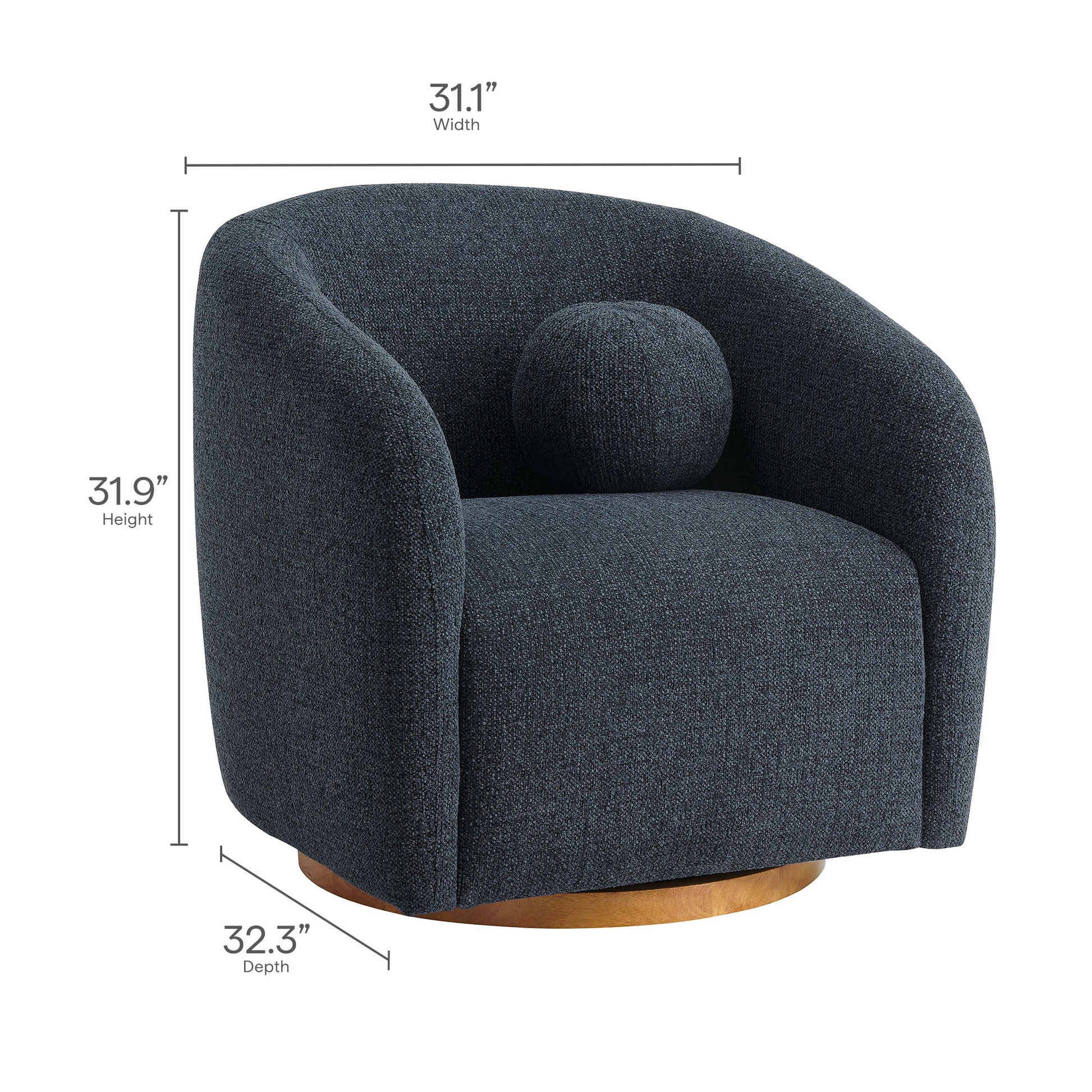 Holland Swivel Chenille Fabric Armchair by Modway - Best Buy Furniture