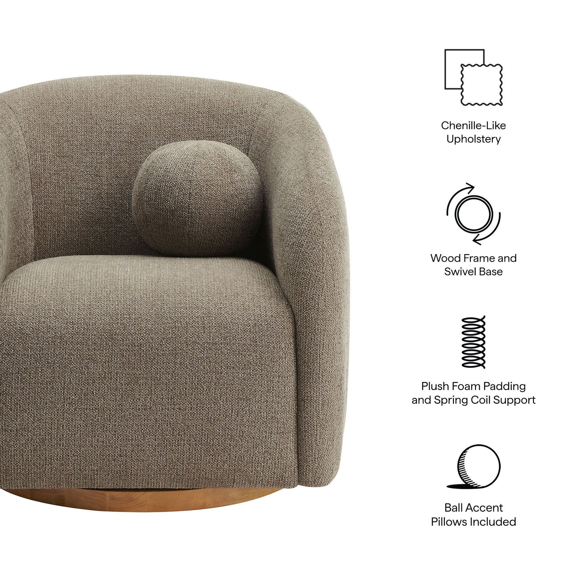 Holland Swivel Chenille Fabric Armchair by Modway - Best Buy Furniture