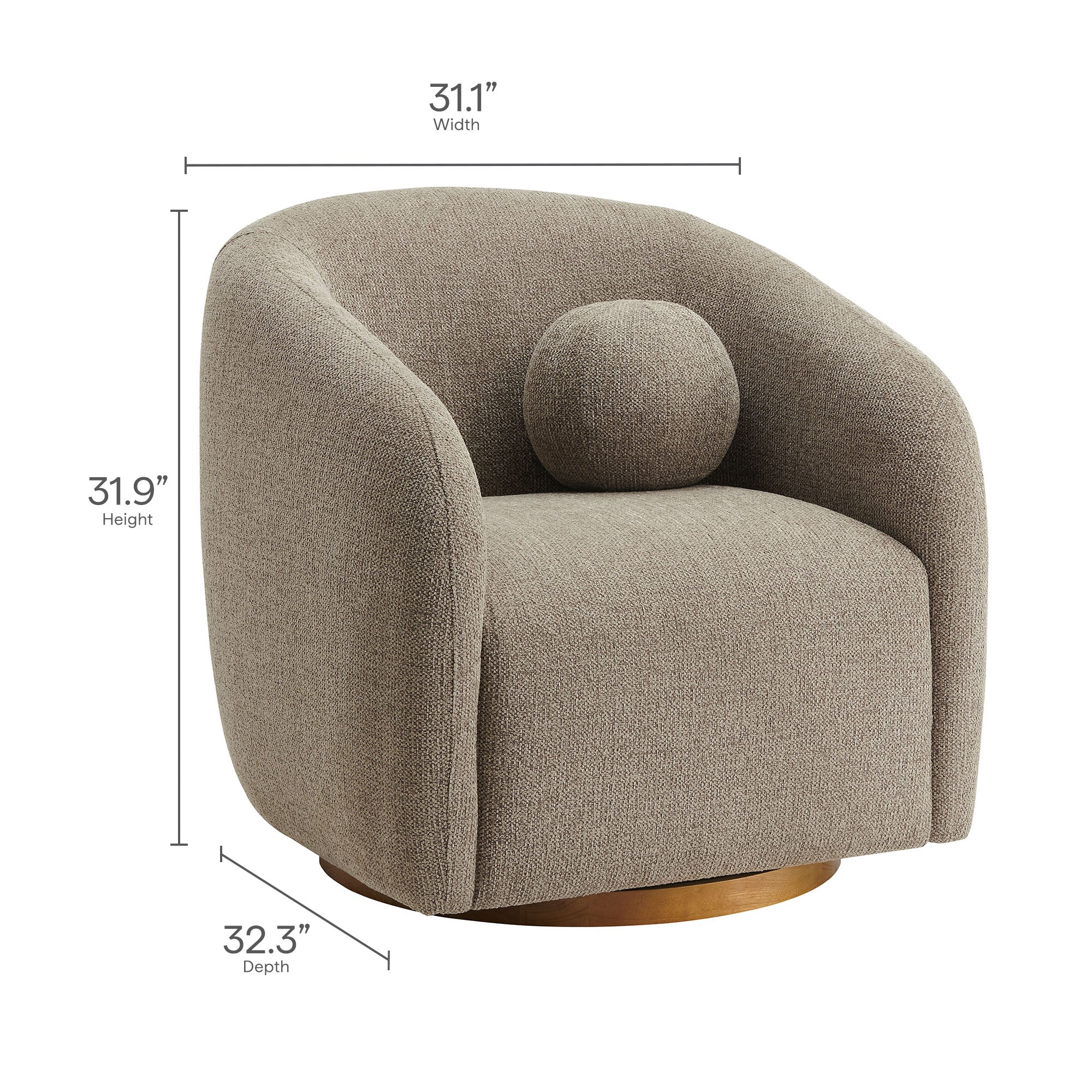 Holland Swivel Chenille Fabric Armchair by Modway - Best Buy Furniture