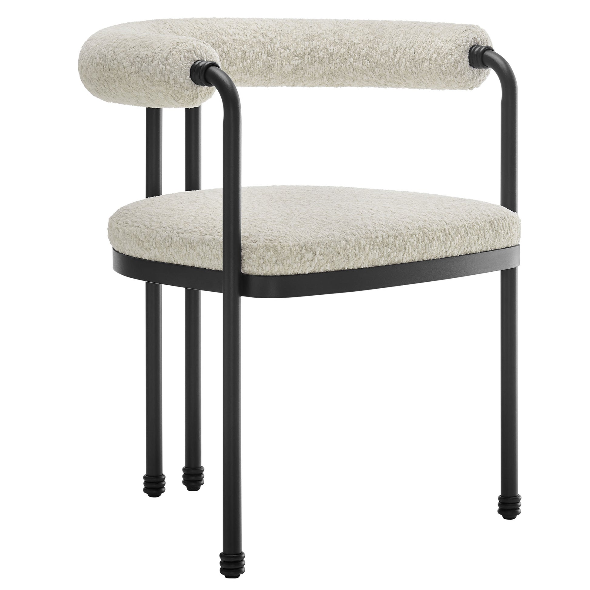 Turin Curved Back Boucle and Metal Dining Accent Chair by Modway - Best Buy Furniture