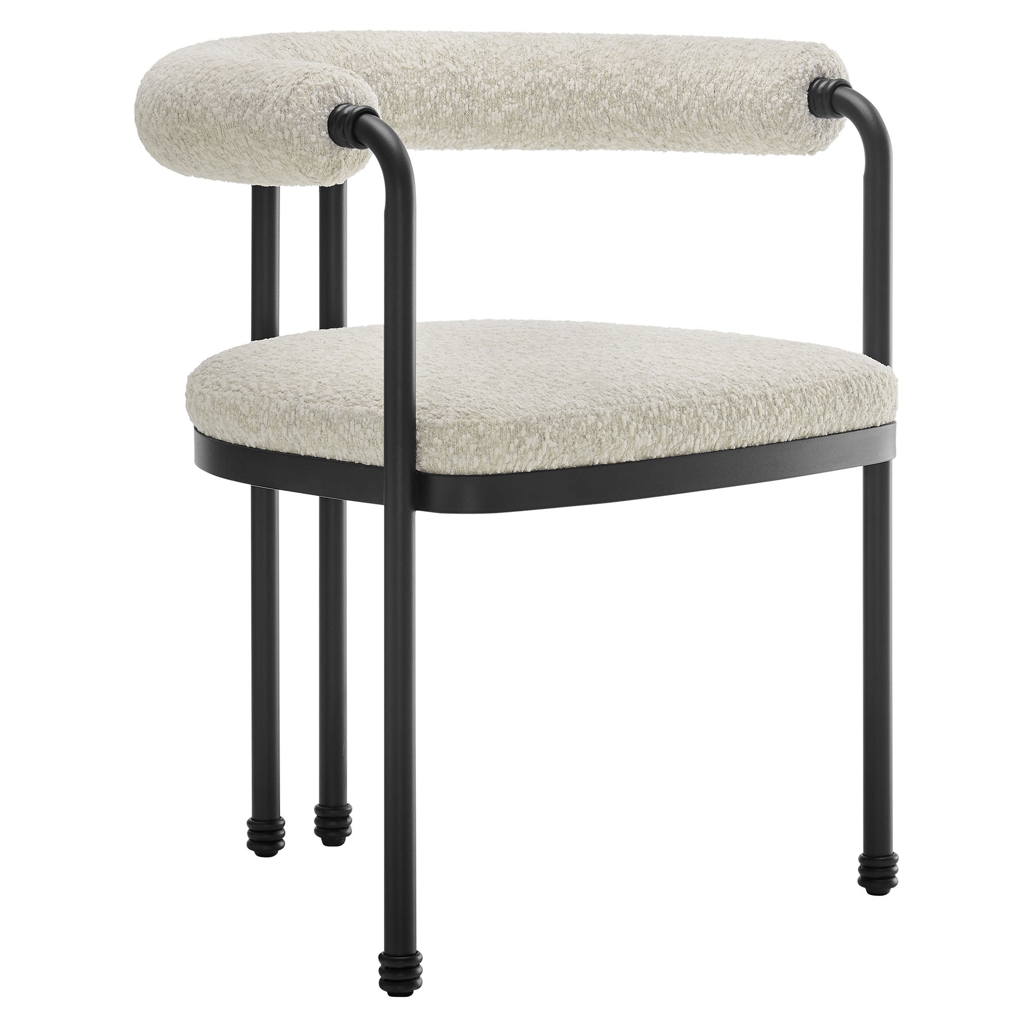 Turin Curved Back Boucle and Metal Dining Accent Chair by Modway - Best Buy Furniture
