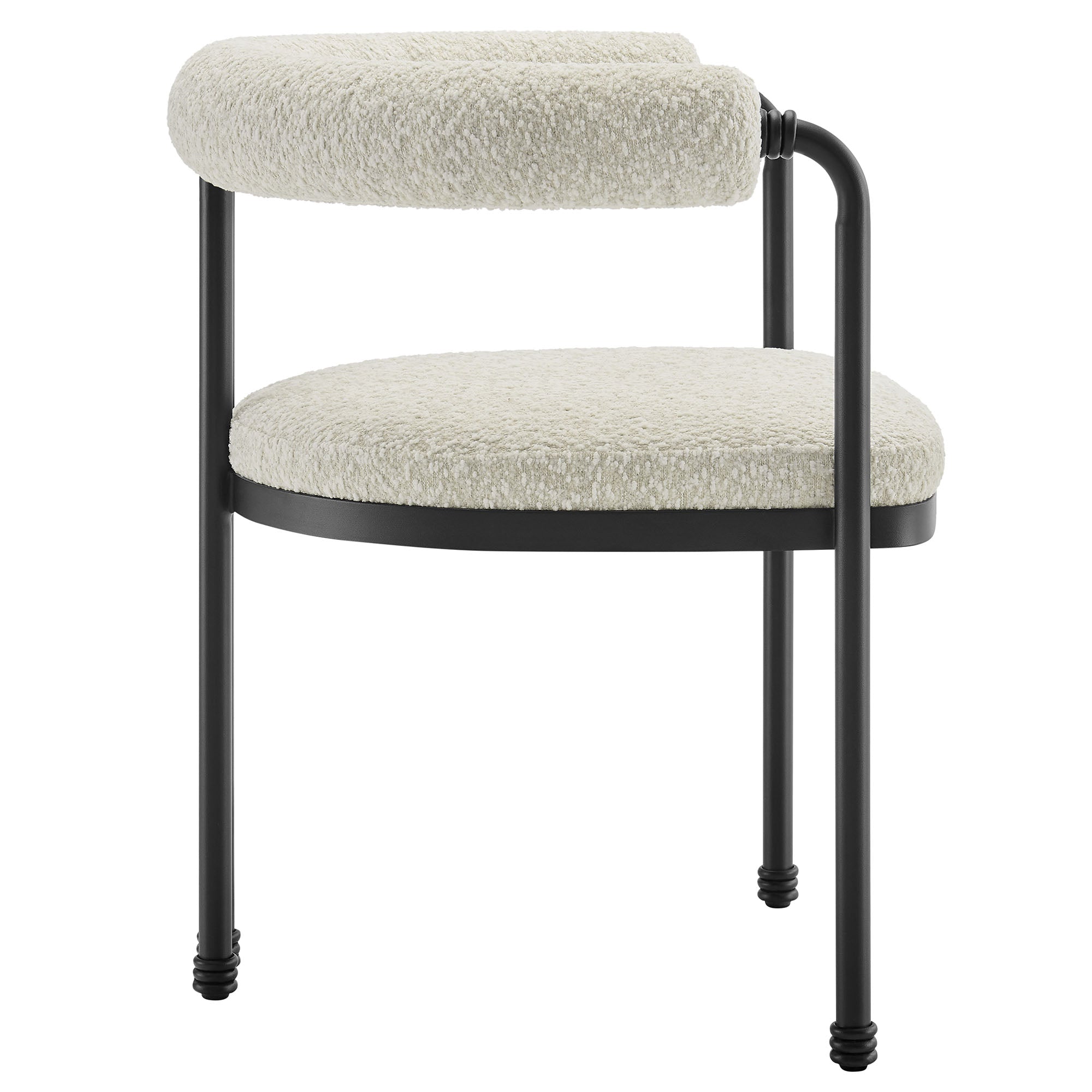 Turin Curved Back Boucle and Metal Dining Accent Chair by Modway - Best Buy Furniture