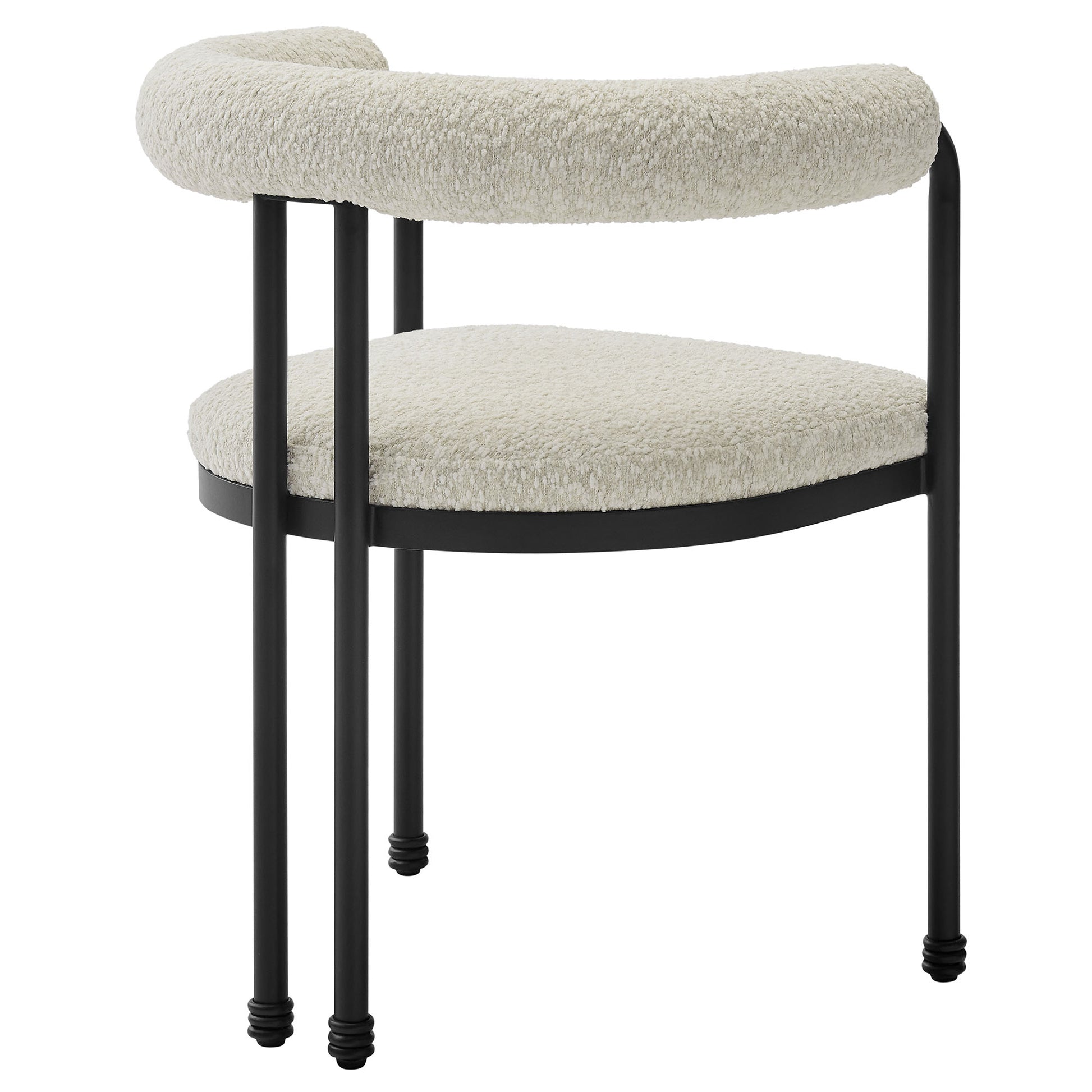 Turin Curved Back Boucle and Metal Dining Accent Chair by Modway - Best Buy Furniture