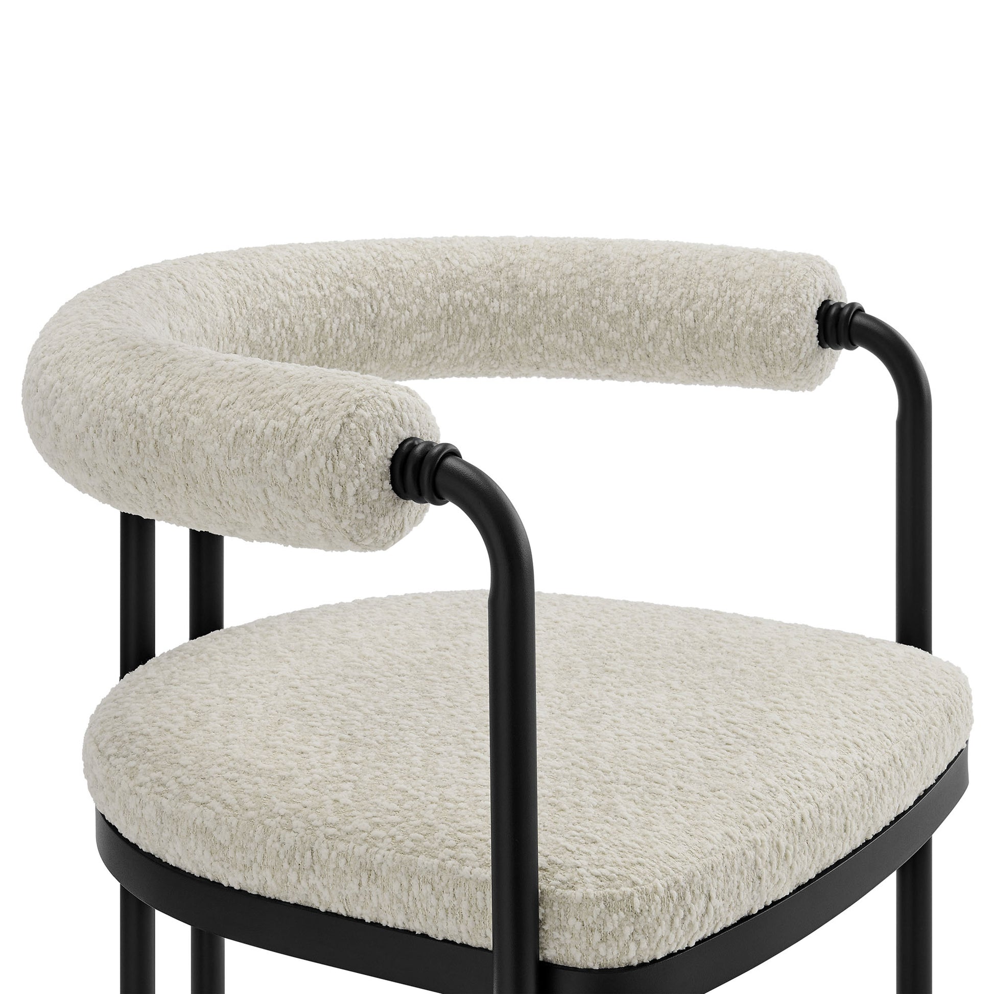 Turin Curved Back Boucle and Metal Dining Accent Chair by Modway - Best Buy Furniture