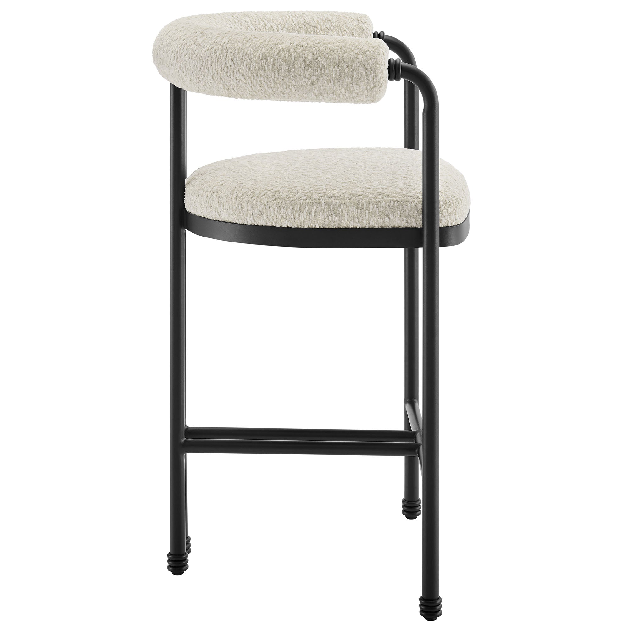 Turin Curved Back Boucle and Metal Counter Stool by Modway - Best Buy Furniture
