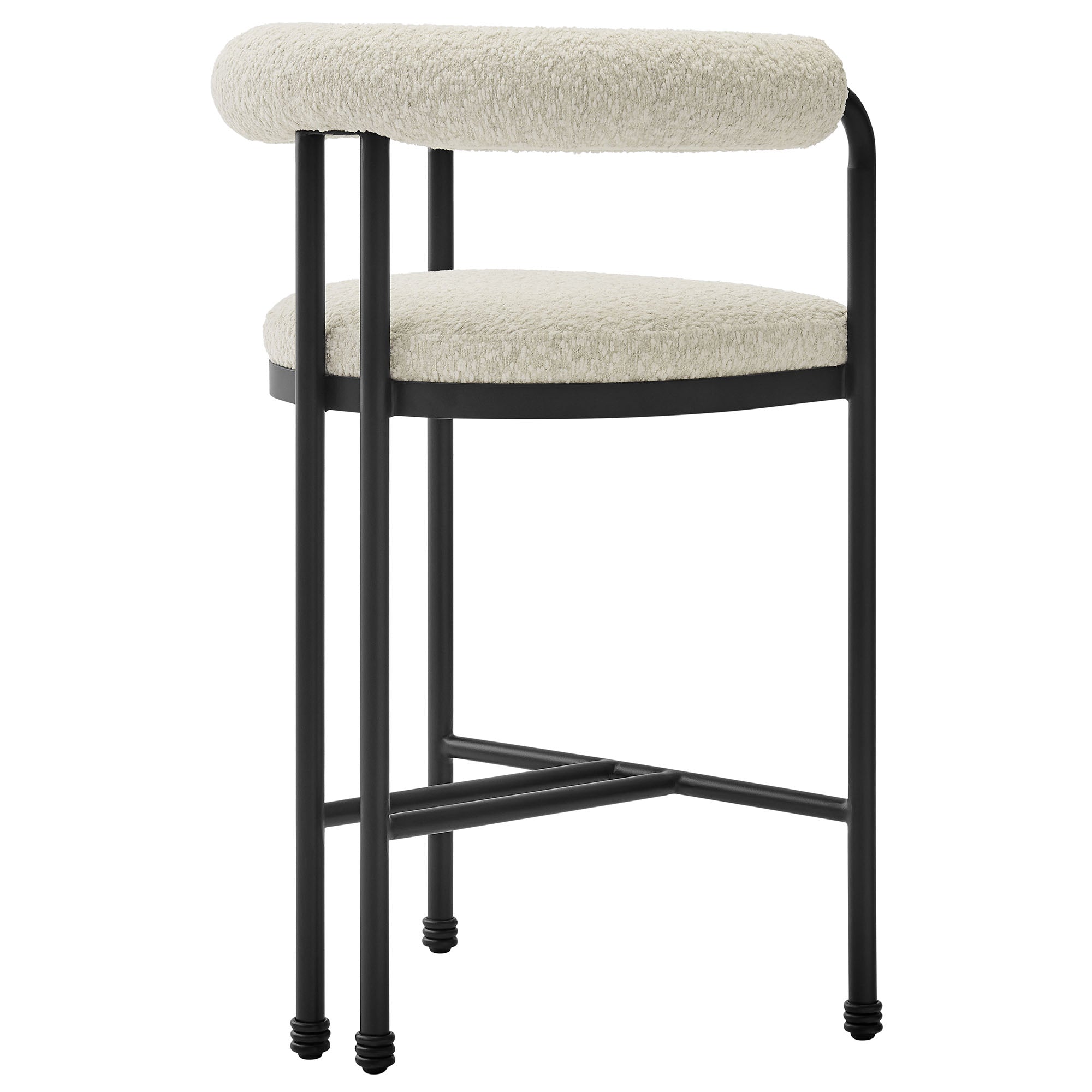 Turin Curved Back Boucle and Metal Counter Stool by Modway - Best Buy Furniture
