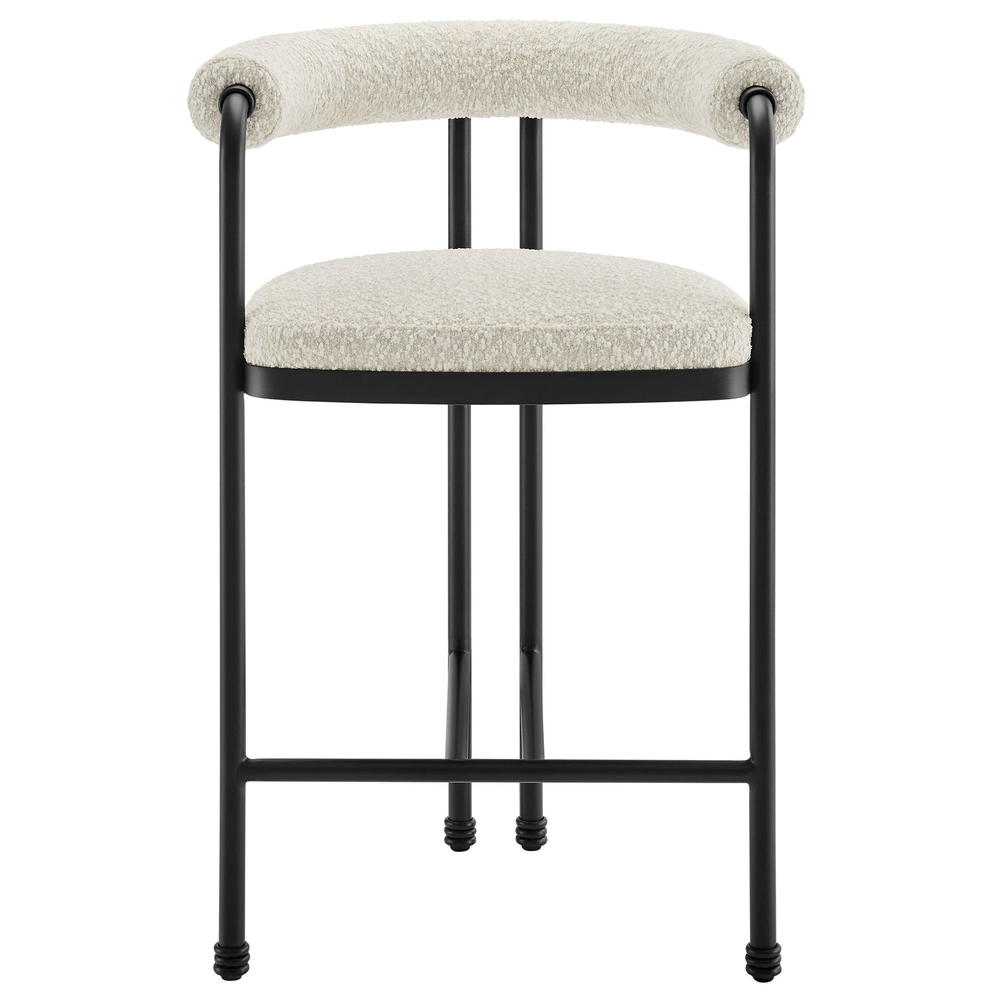Turin Curved Back Boucle and Metal Counter Stool by Modway - Best Buy Furniture