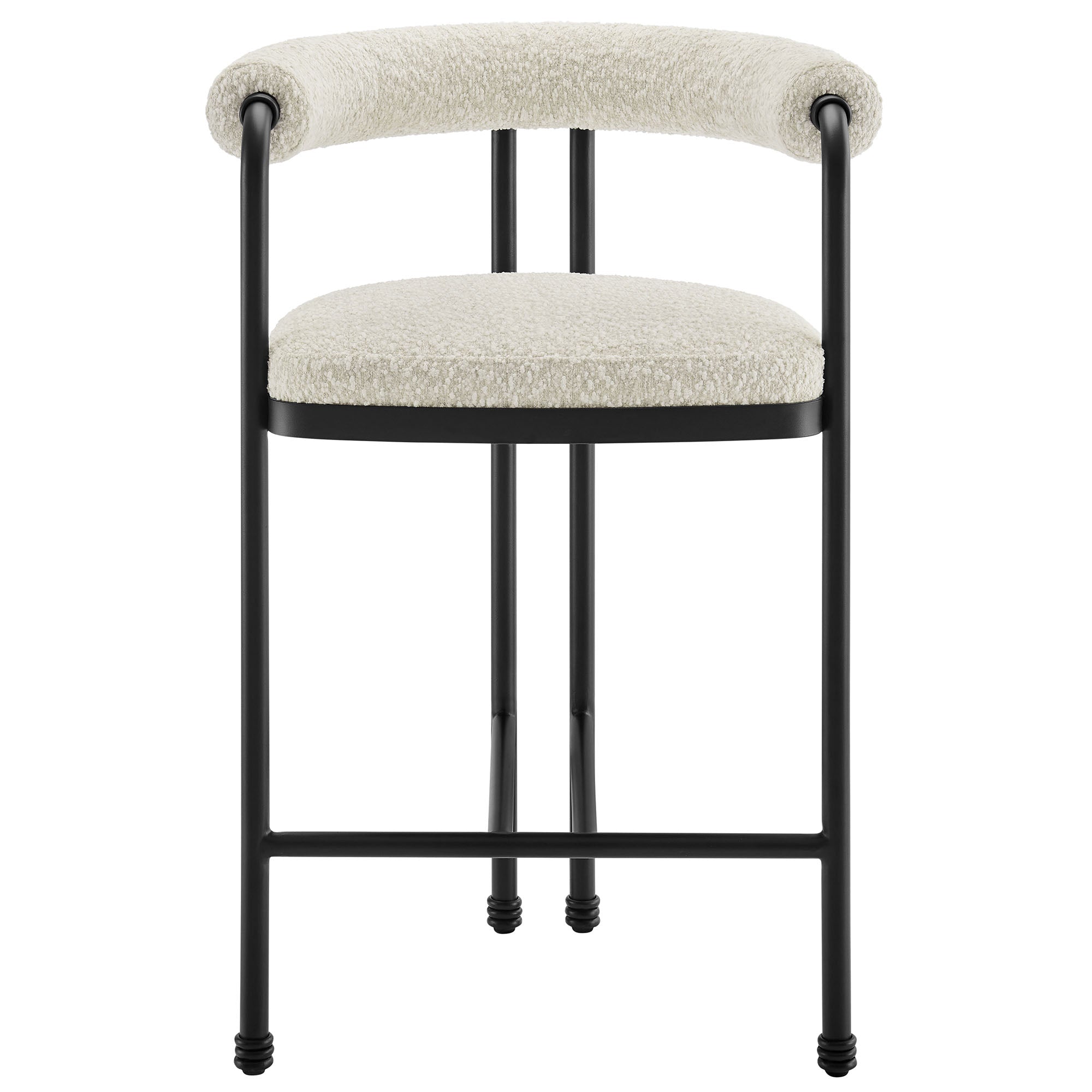 Turin Curved Back Boucle and Metal Counter Stool by Modway - Best Buy Furniture