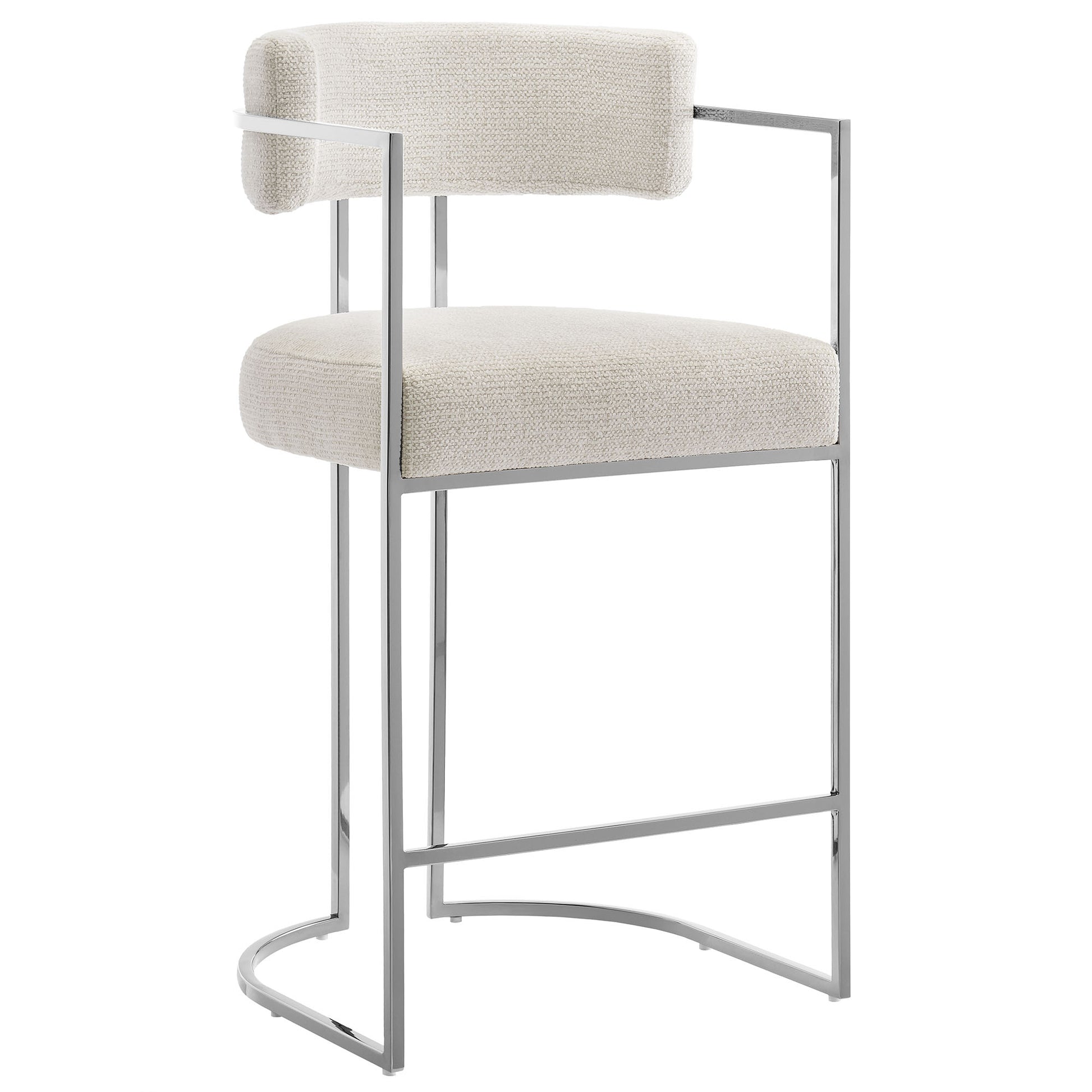 Huron Curved Back Fabric and Metal Counter Stool by Modway - Best Buy Furniture