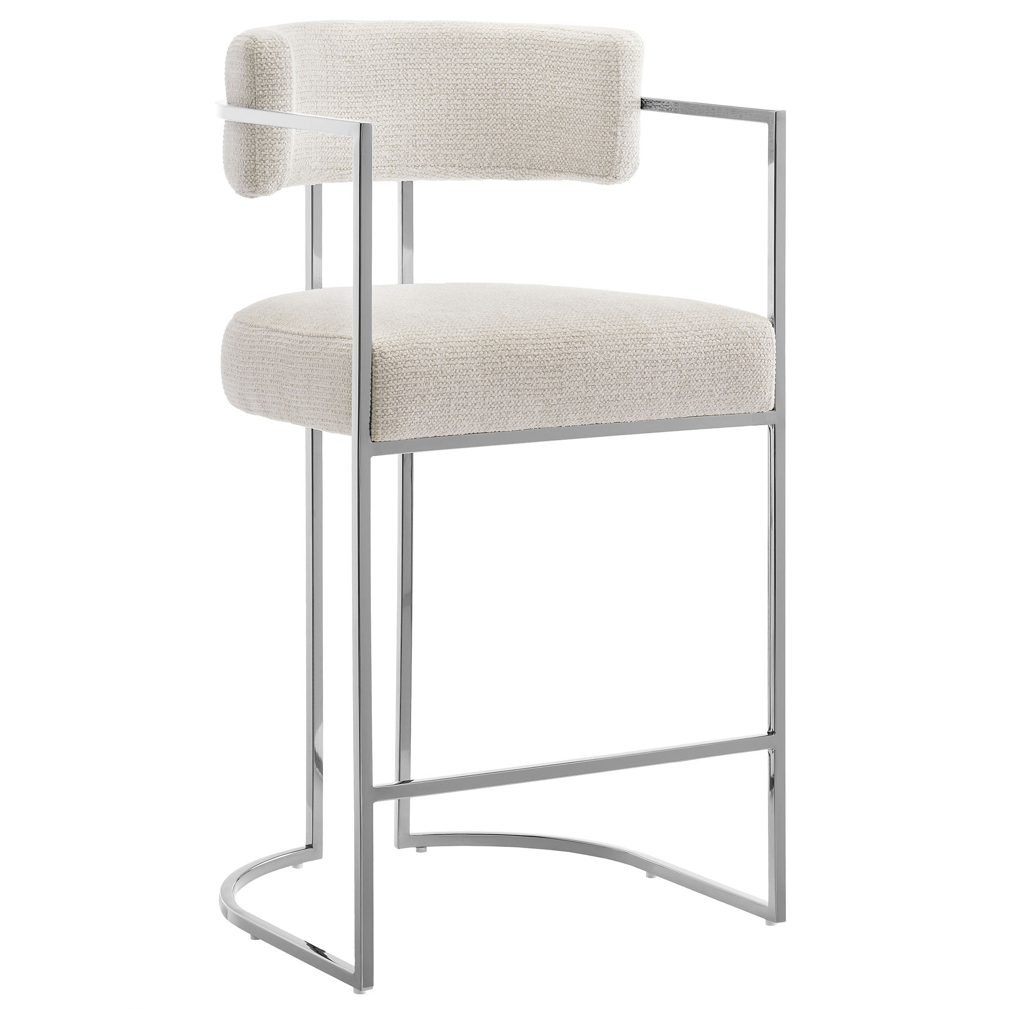Huron Curved Back Fabric and Metal Counter Stool by Modway - Best Buy Furniture