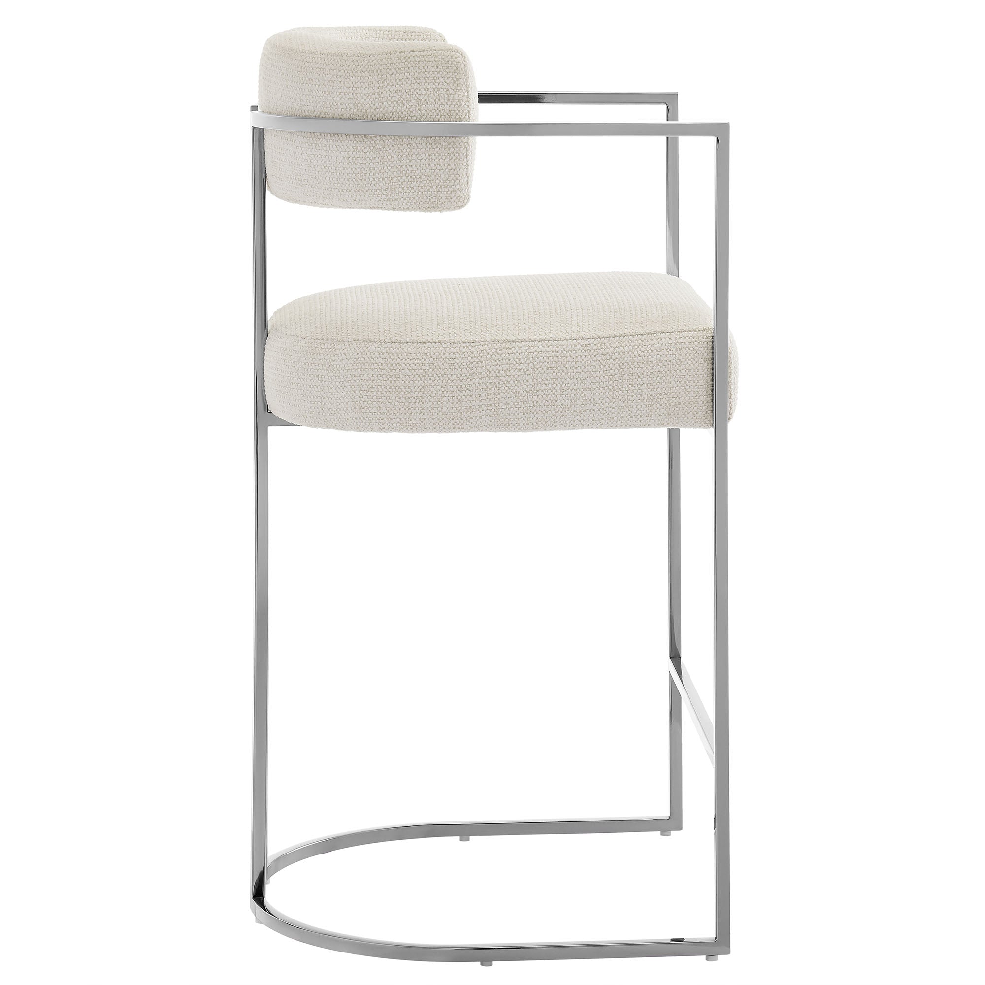 Huron Curved Back Fabric and Metal Counter Stool by Modway - Best Buy Furniture