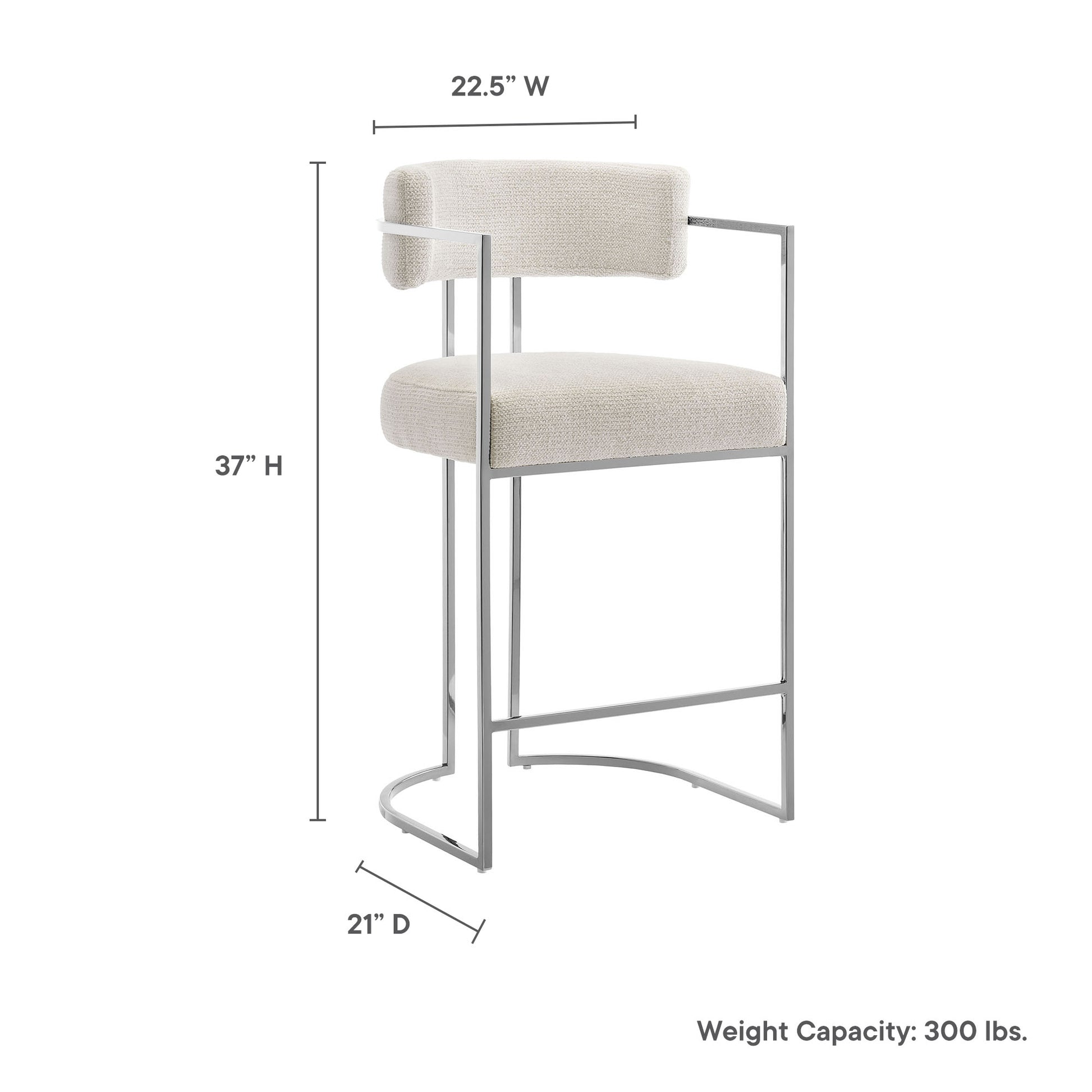 Huron Curved Back Fabric and Metal Counter Stool by Modway - Best Buy Furniture