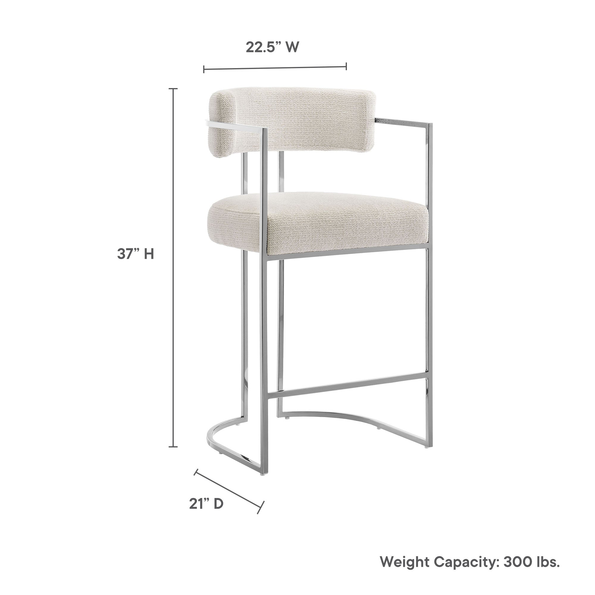 Huron Curved Back Fabric and Metal Counter Stool by Modway - Best Buy Furniture