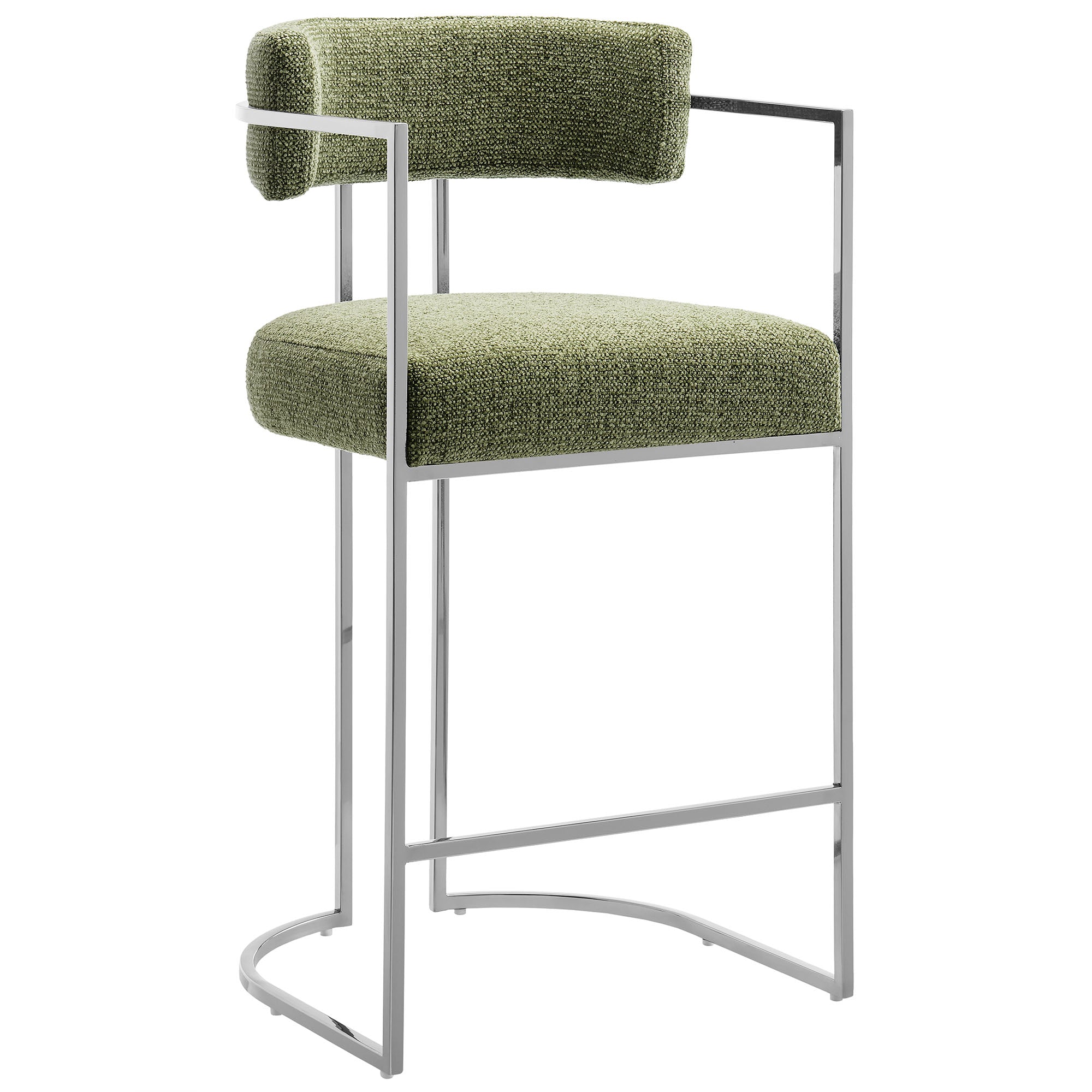 Huron Curved Back Fabric and Metal Counter Stool by Modway - Best Buy Furniture