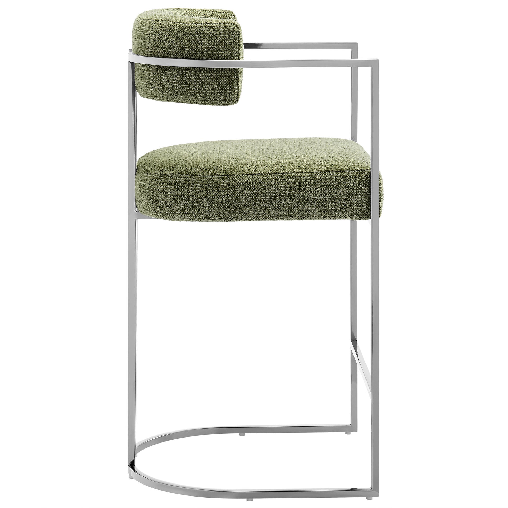Huron Curved Back Fabric and Metal Counter Stool by Modway - Best Buy Furniture