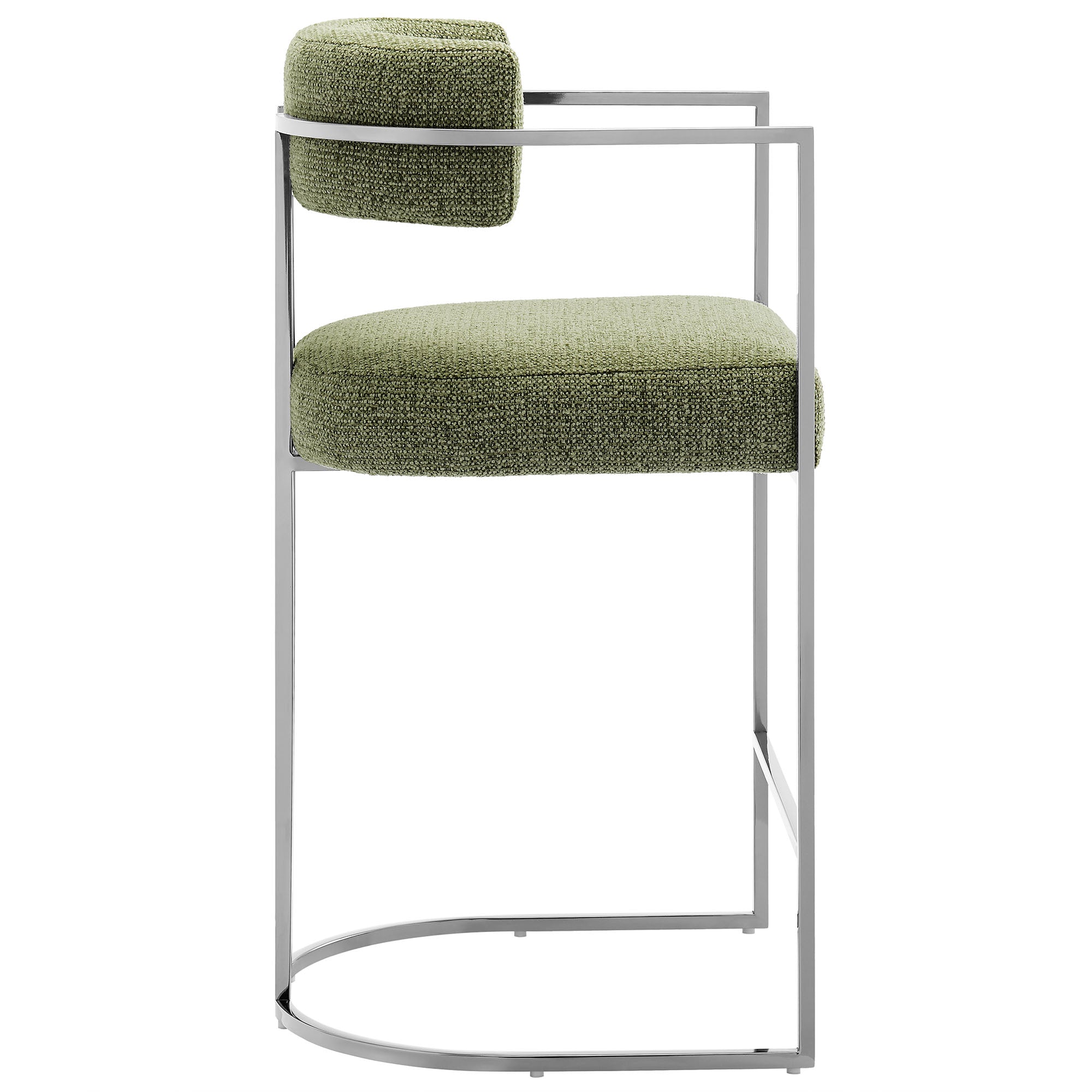 Huron Curved Back Fabric and Metal Counter Stool by Modway - Best Buy Furniture