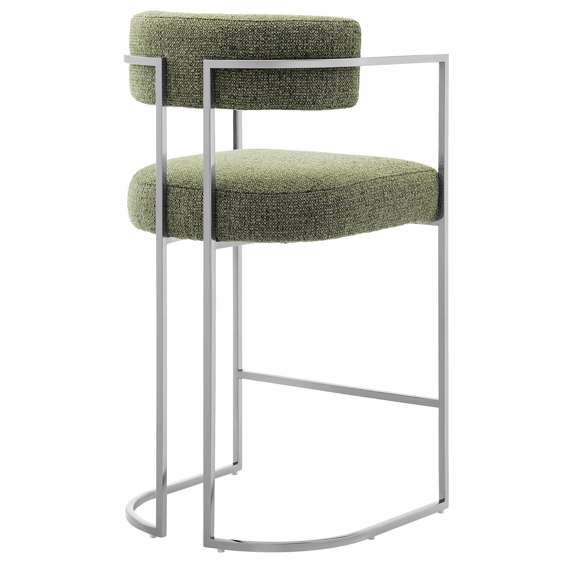 Huron Curved Back Fabric and Metal Counter Stool by Modway - Best Buy Furniture