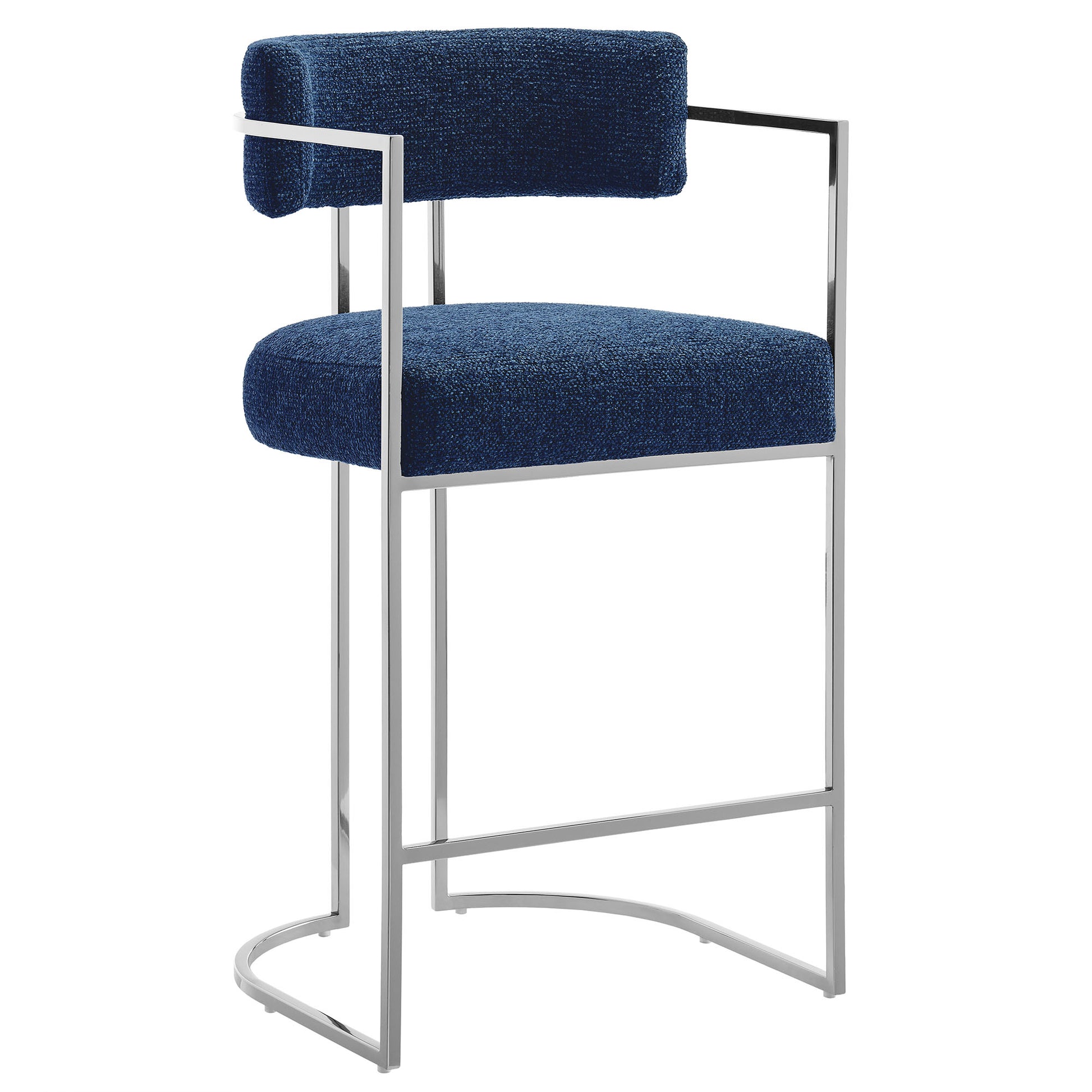 Huron Curved Back Fabric and Metal Counter Stool by Modway - Best Buy Furniture