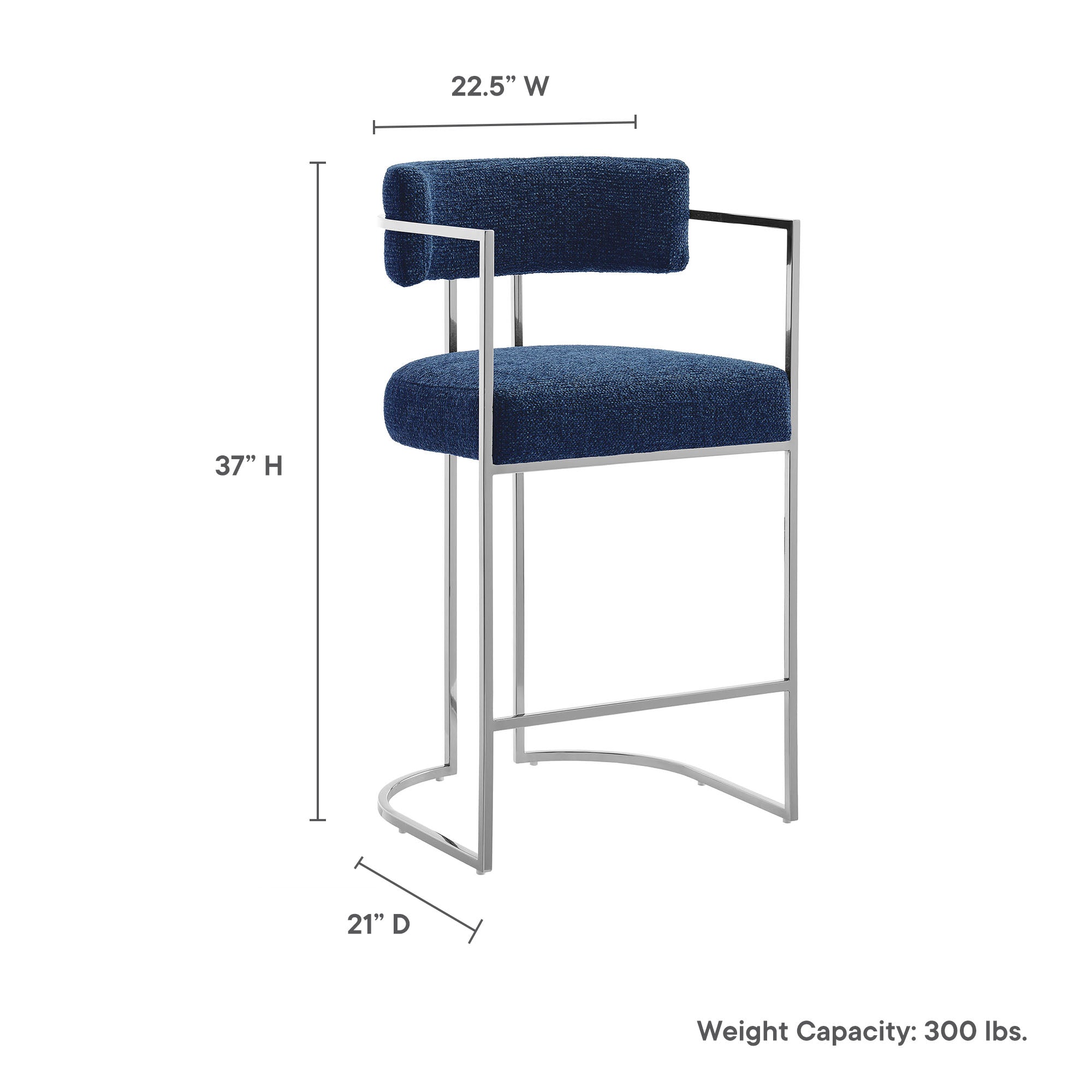 Huron Curved Back Fabric and Metal Counter Stool by Modway - Best Buy Furniture
