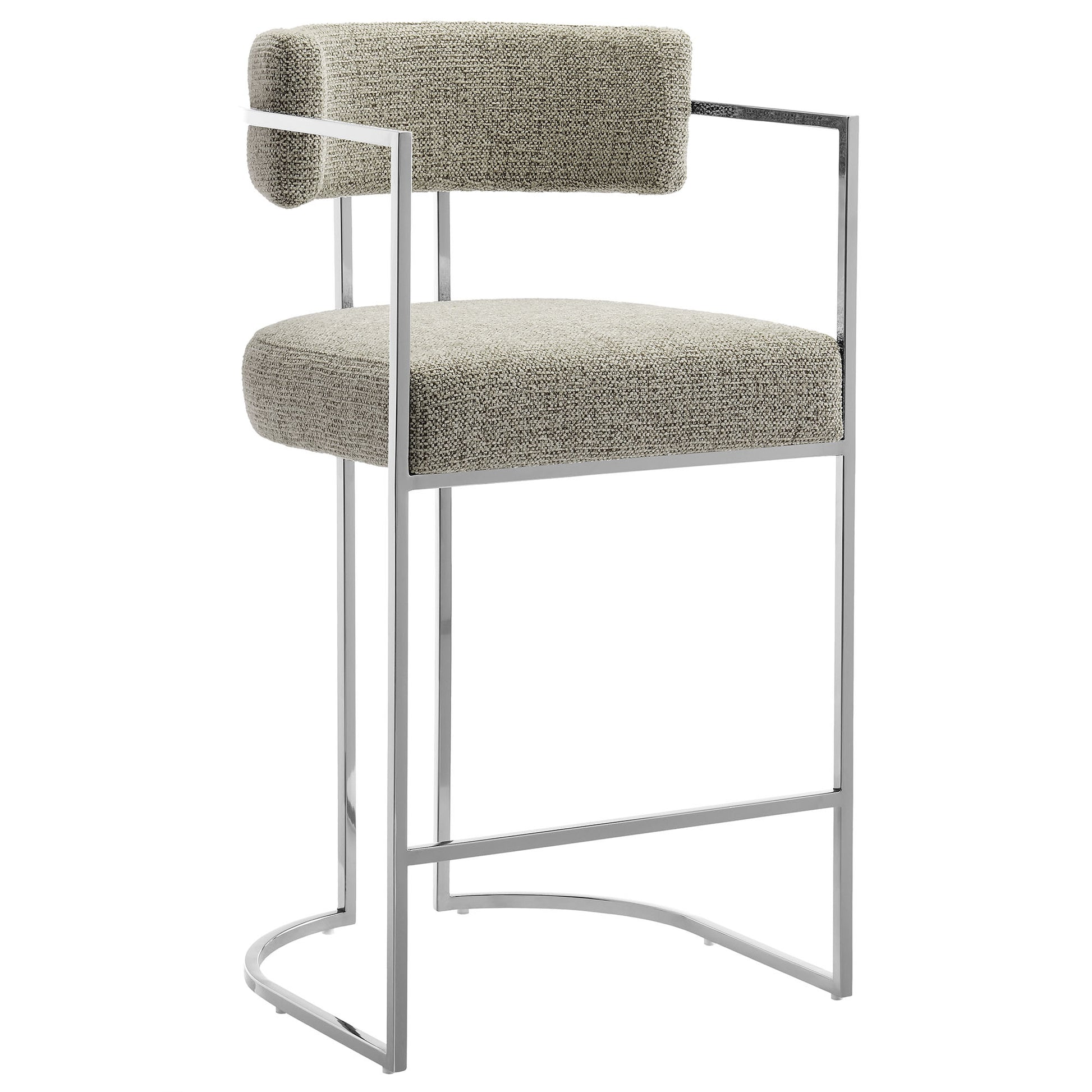 Huron Curved Back Fabric and Metal Counter Stool by Modway - Best Buy Furniture