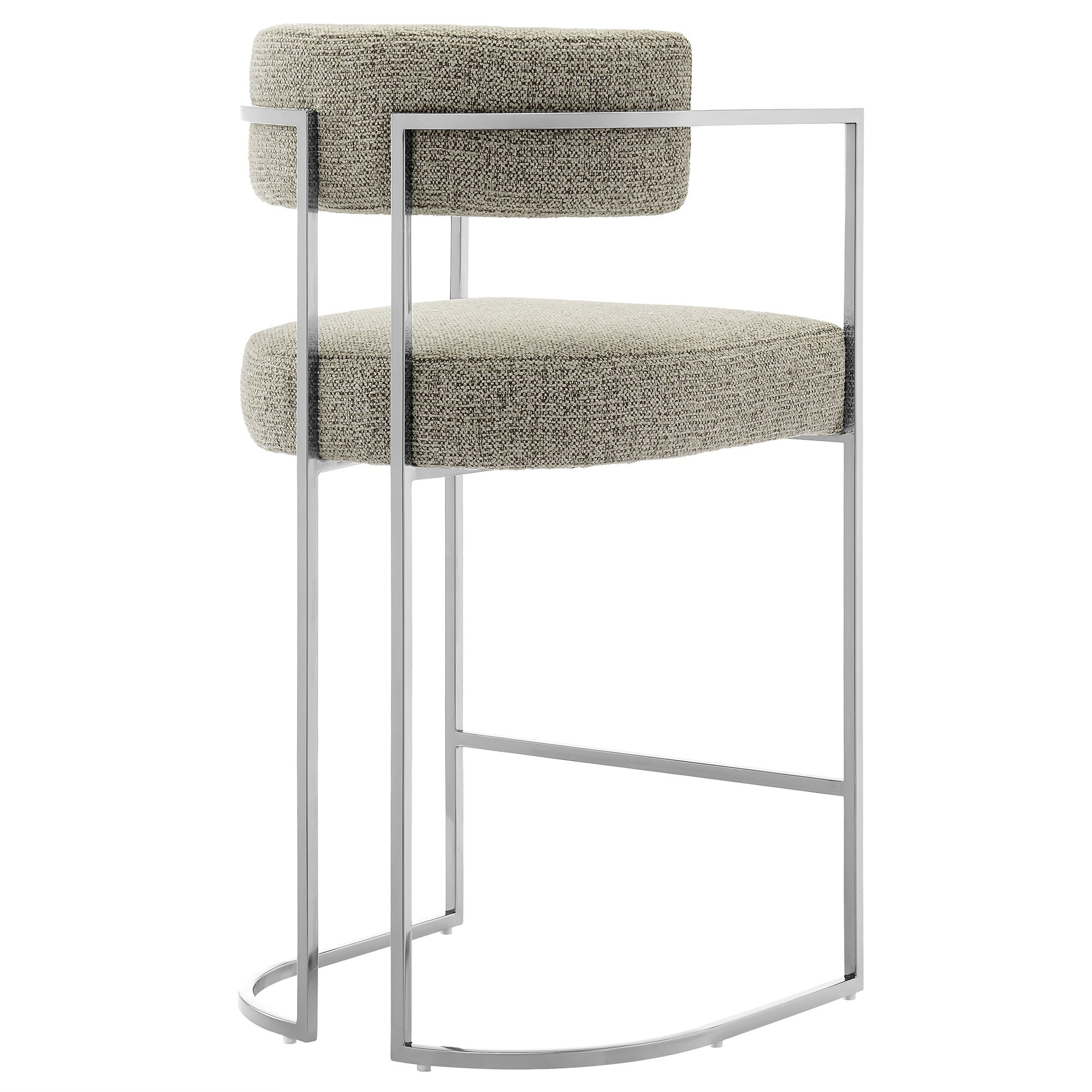 Huron Curved Back Fabric and Metal Counter Stool by Modway - Best Buy Furniture